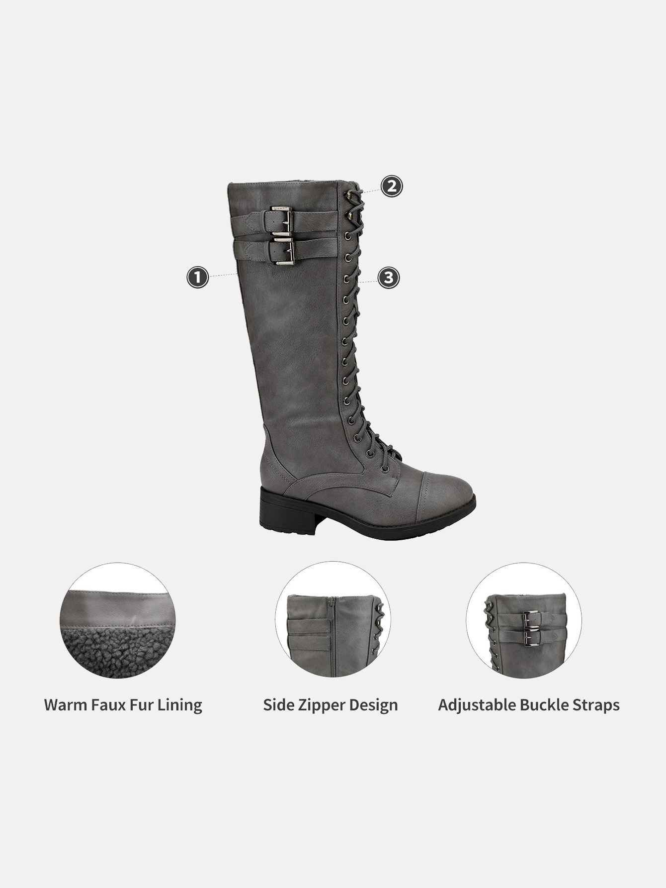 In Grey Women Fashion Boots