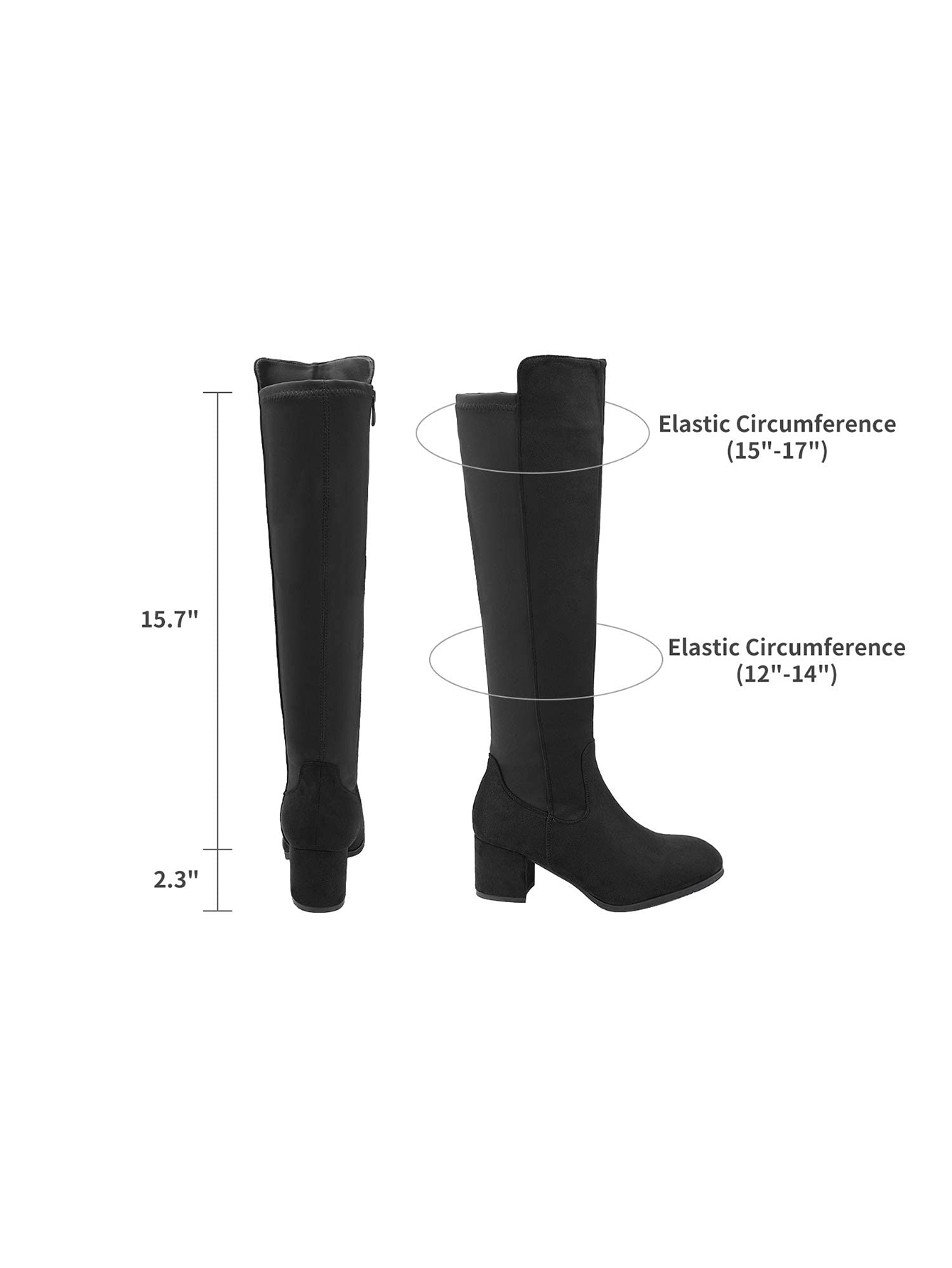 In Black Women Knee-High Boots