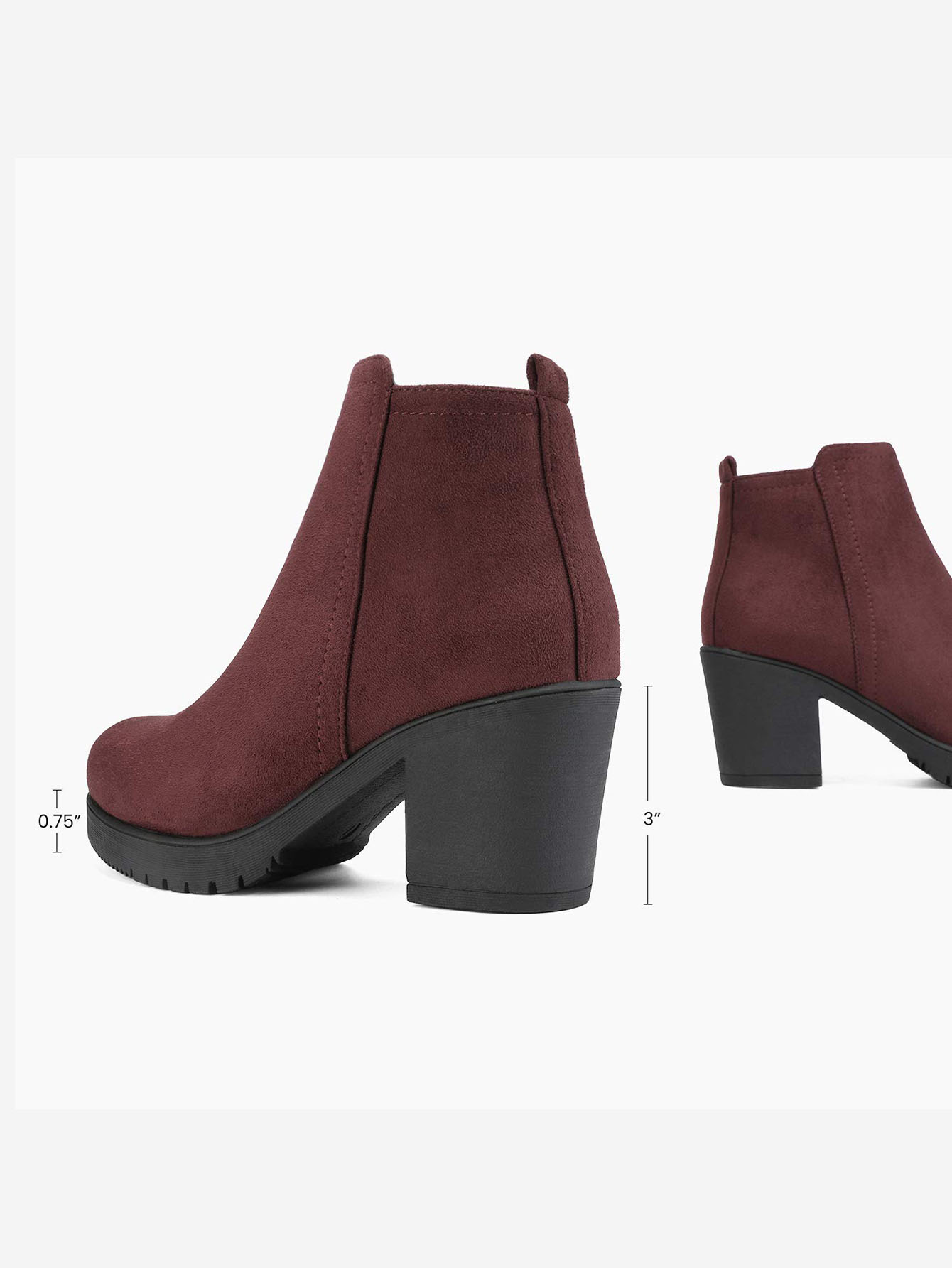 In Burgundy Women Fashion Boots