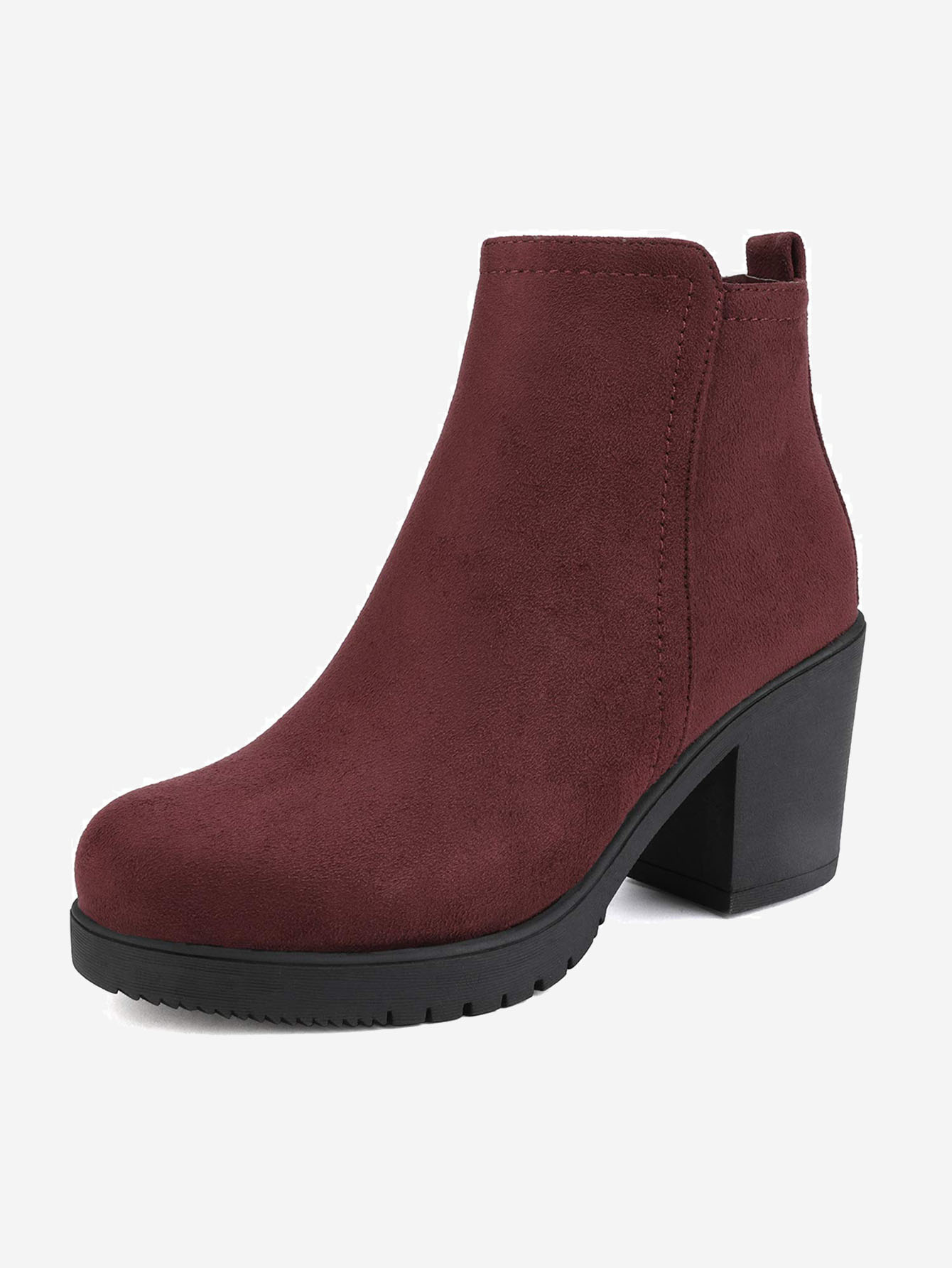 In Burgundy Women Fashion Boots