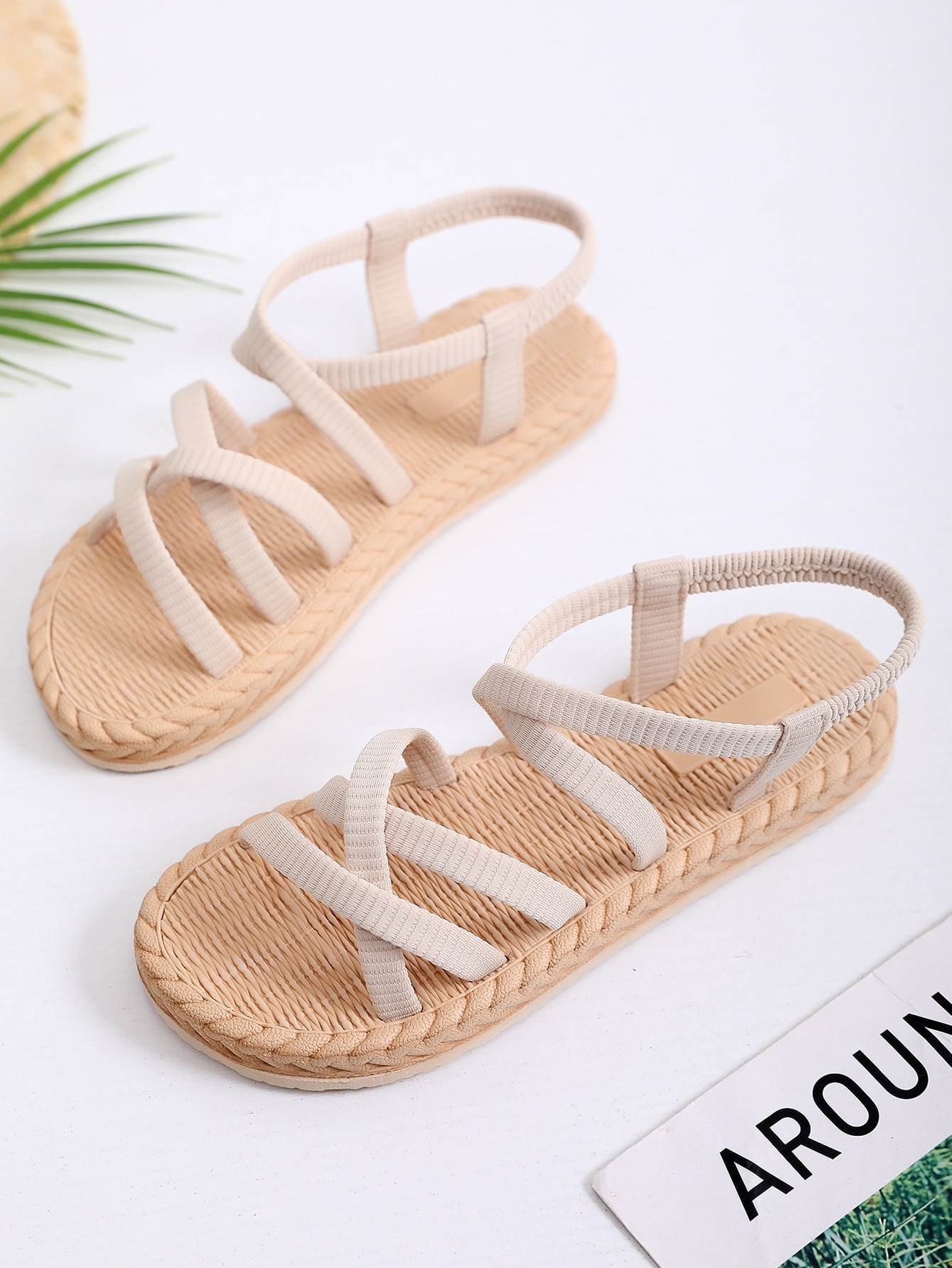 In Beige Women Flat Sandals