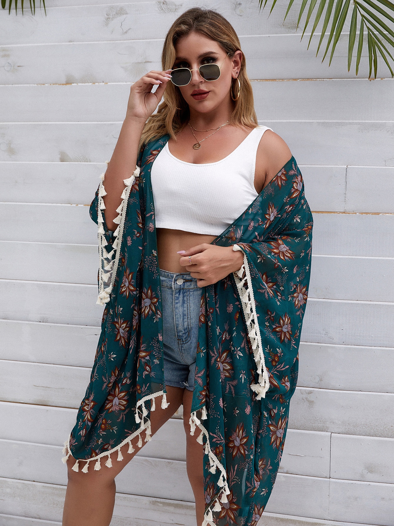 In Long Sleeve Plus Size Kimonos