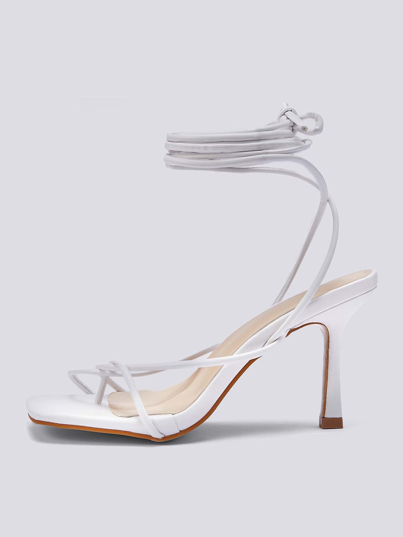 In White Women Heeled Sandals