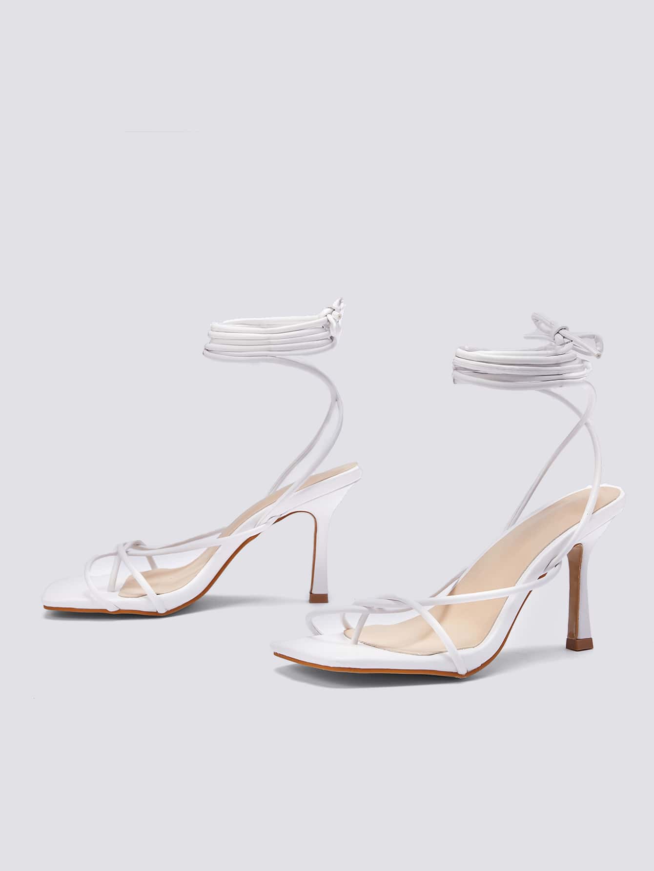 In White Women Heeled Sandals