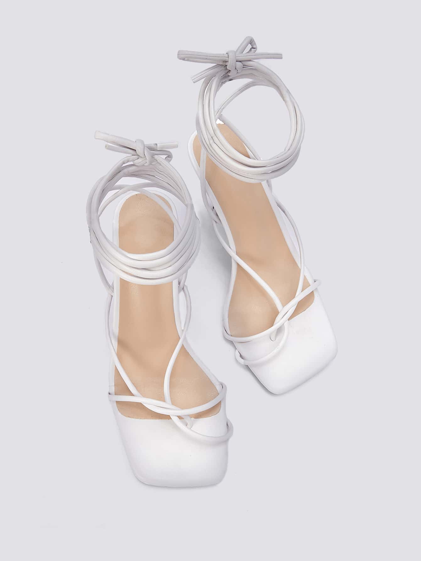 In White Women Heeled Sandals