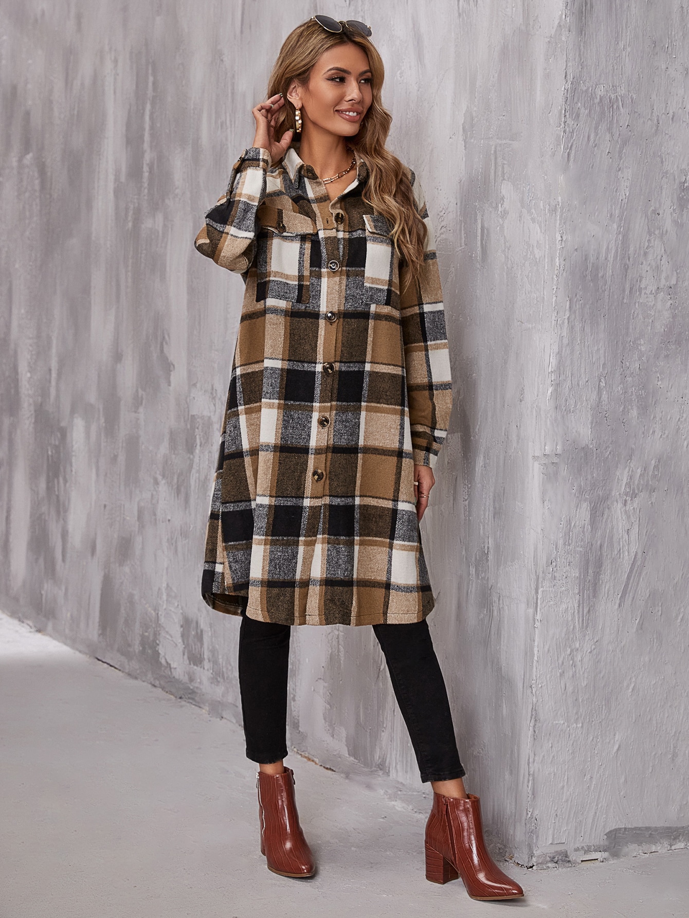 In Long Sleeve Women Coats