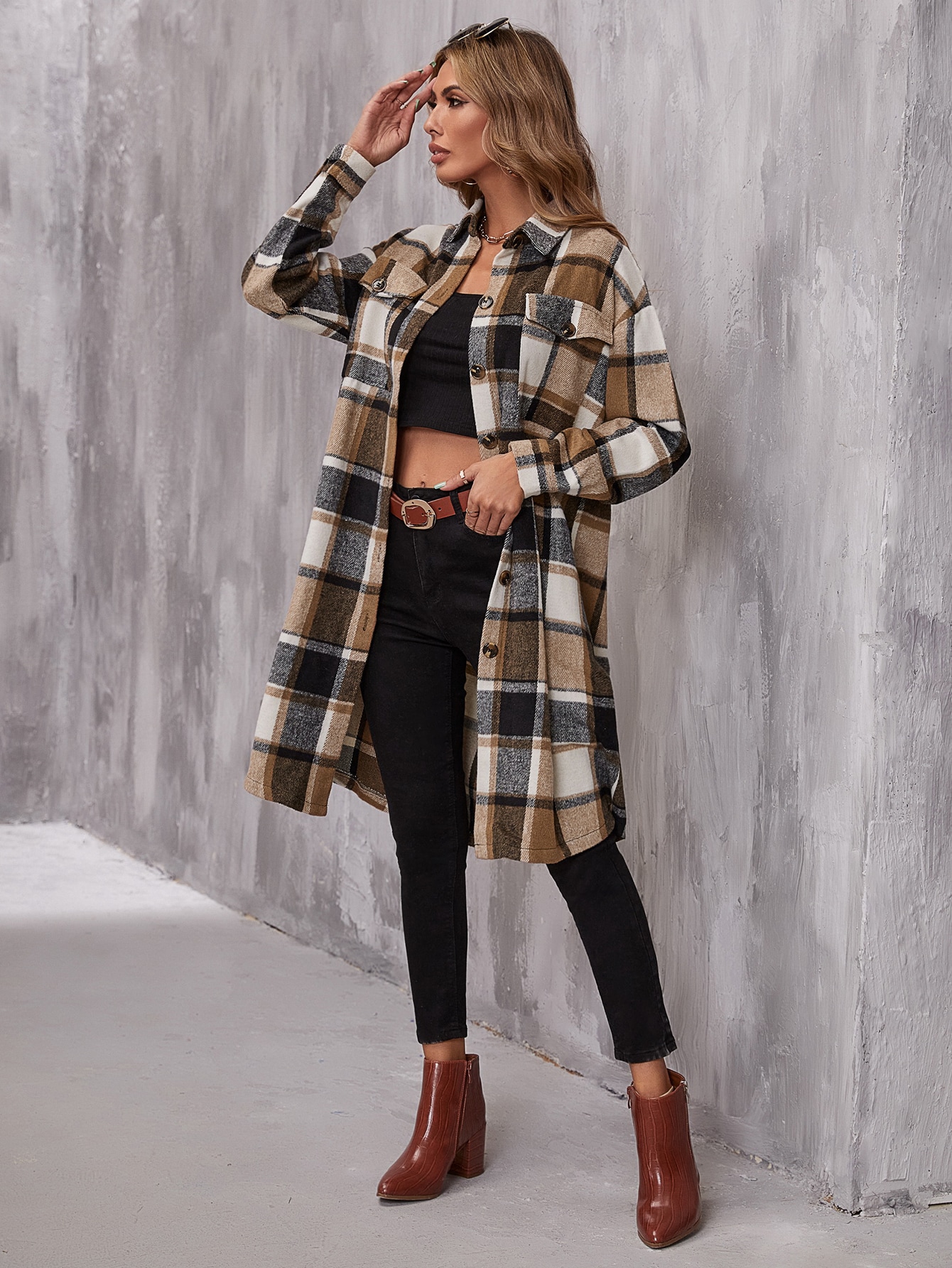 In Long Sleeve Women Coats