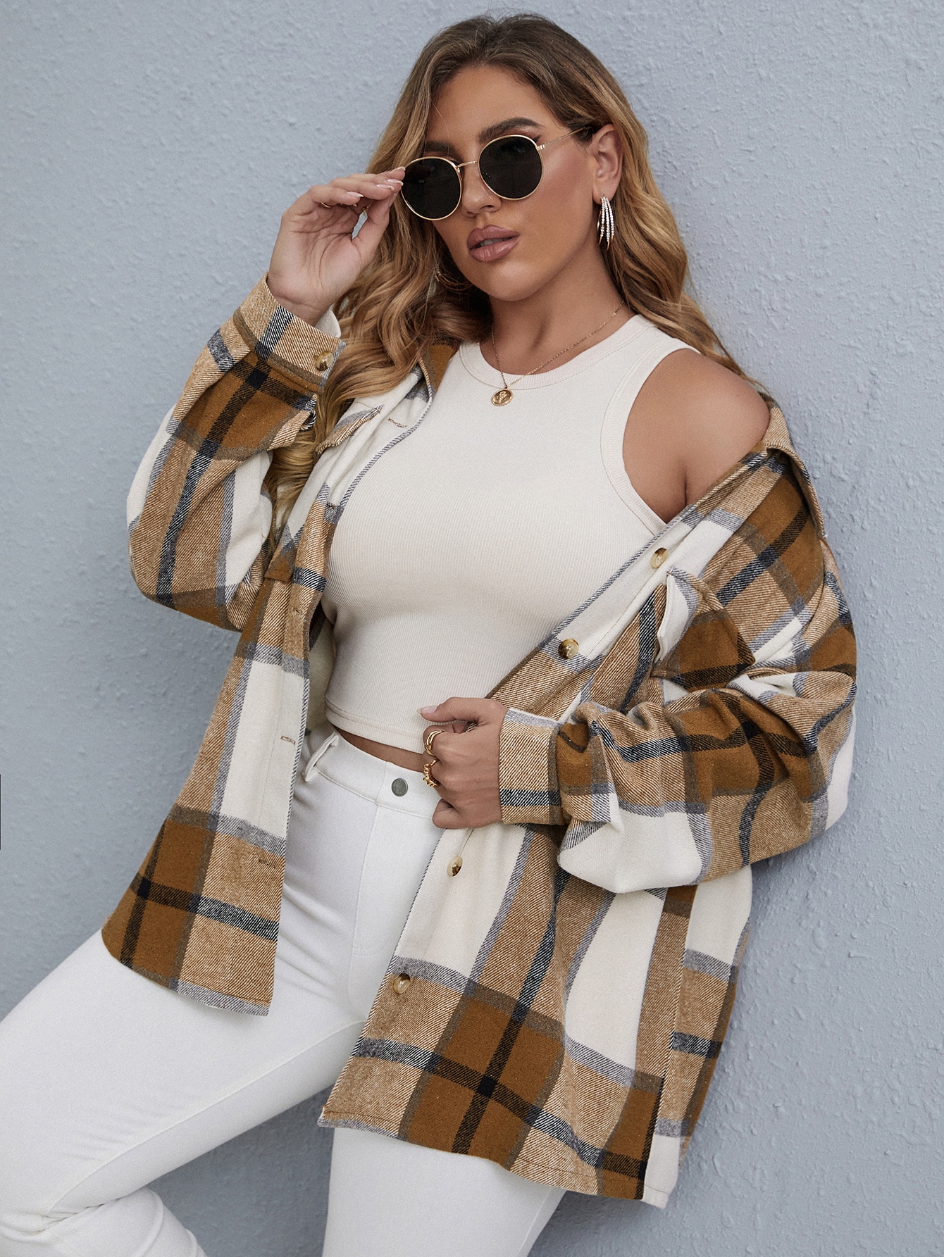 In Long Sleeve Plus Size Overcoats