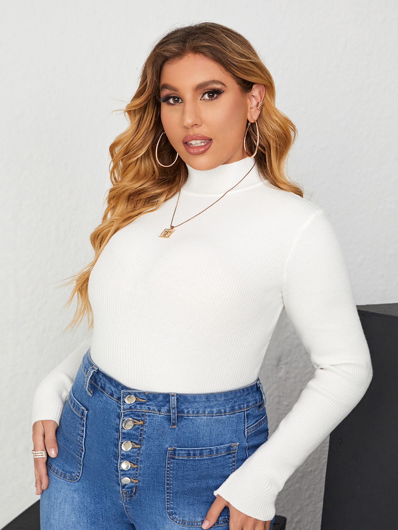 In White Plus Size Sweaters