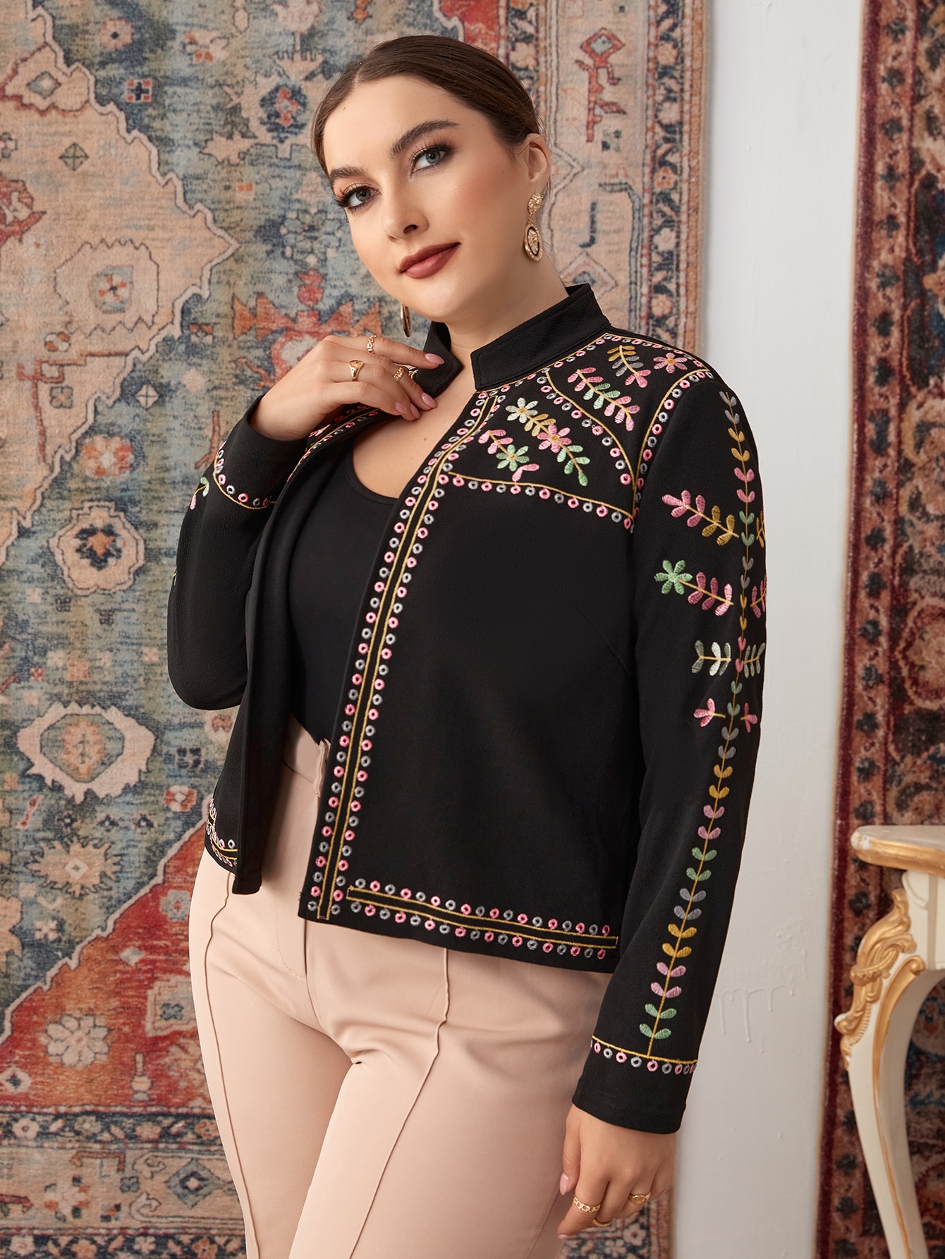 In Black Plus Size Jackets