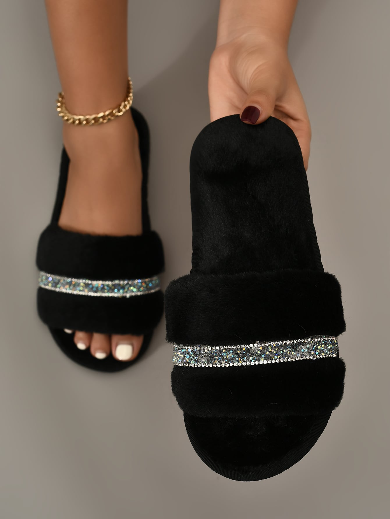 In Black Women Home Slippers