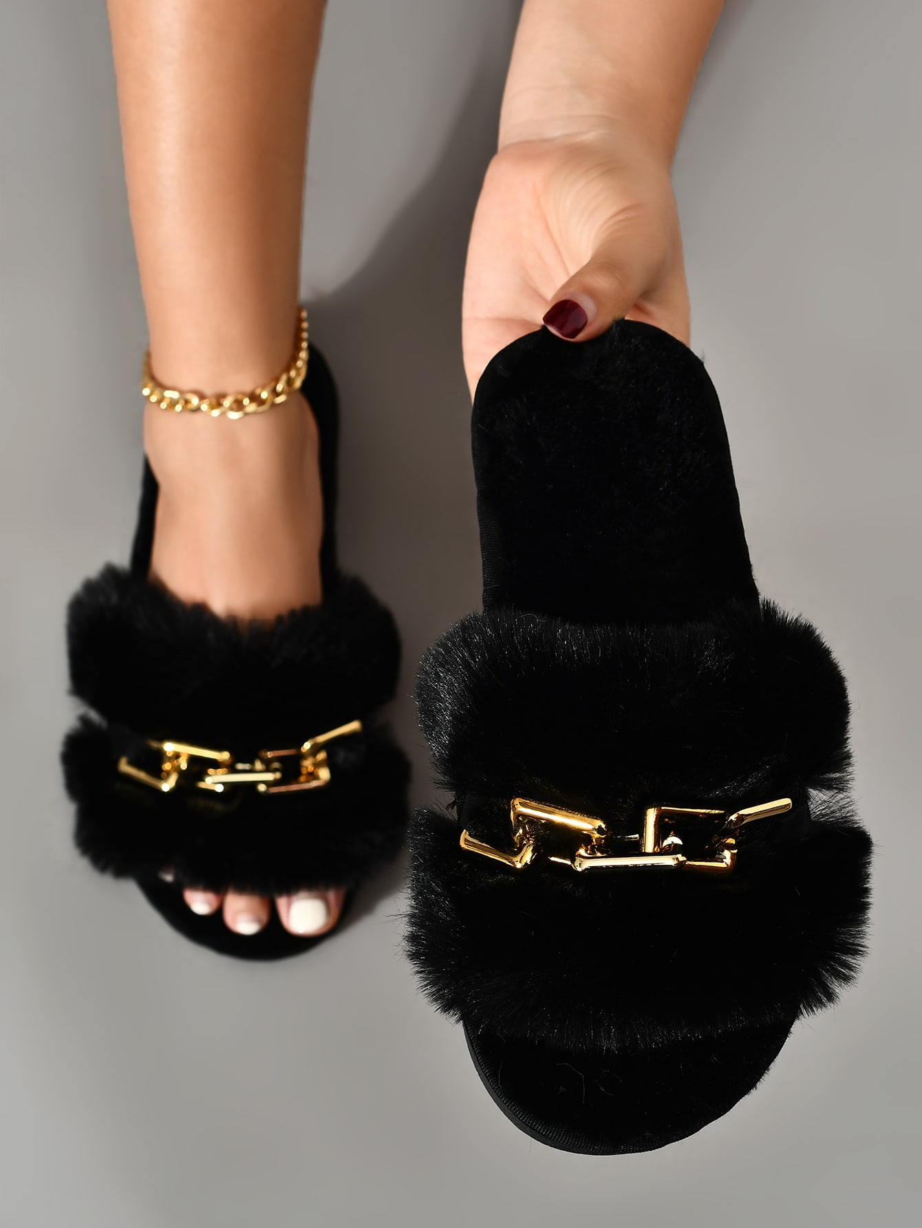 In Black Women Home Slippers