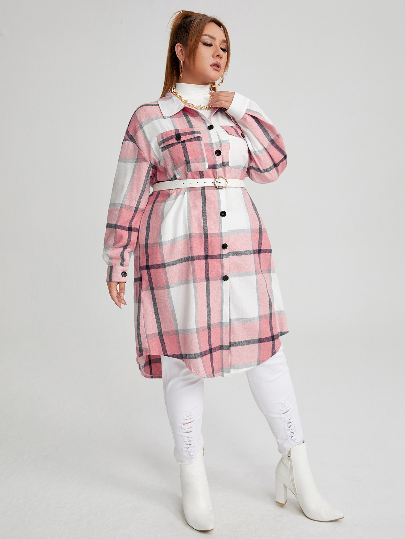 In Casual Plus Size Coats