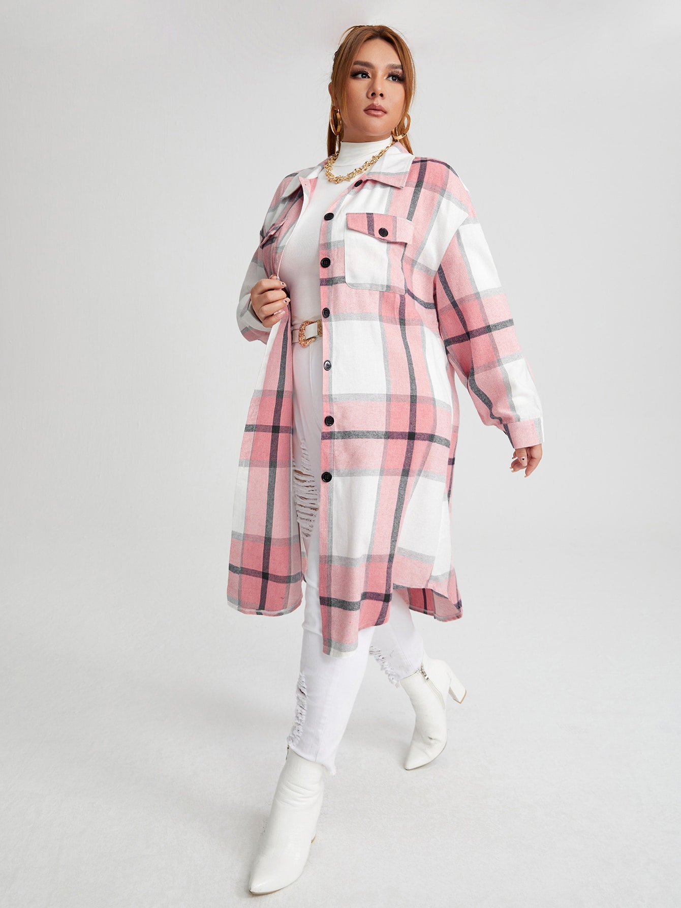 In Casual Plus Size Coats