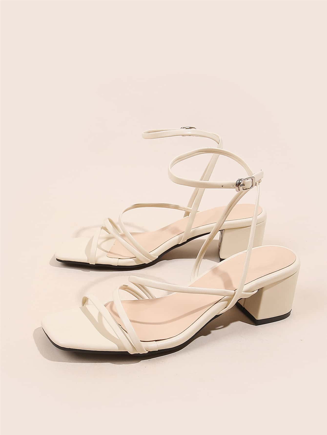 In Beige Women Heeled Sandals