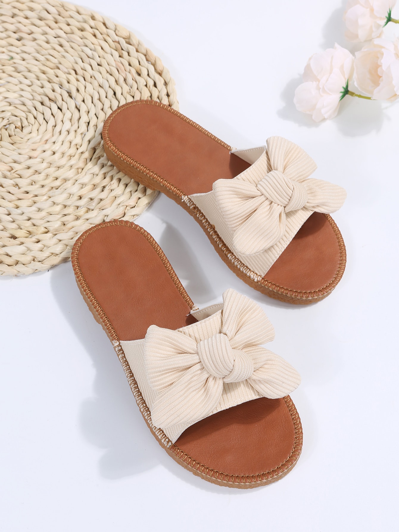 In Beige Women Flat Sandals