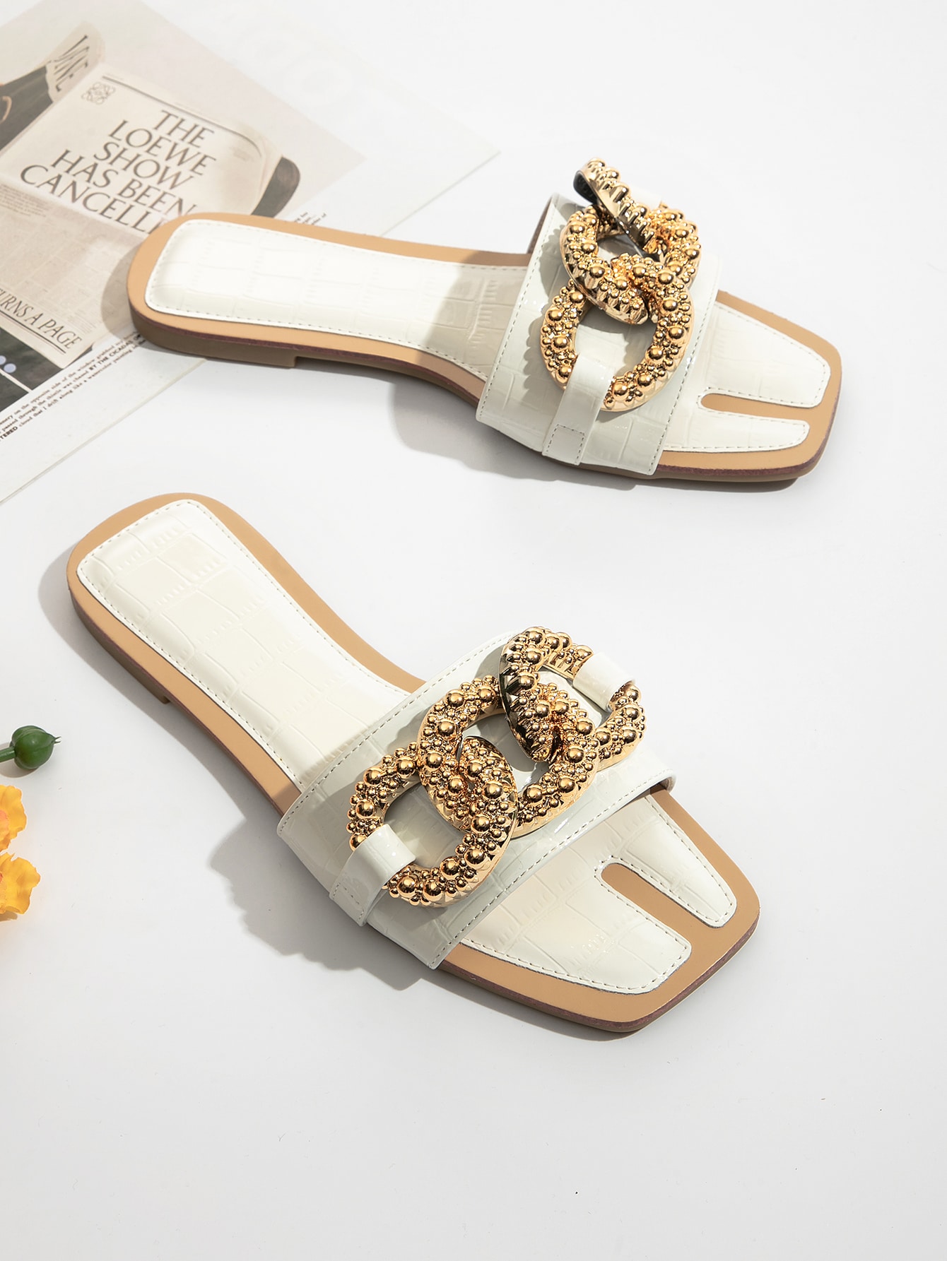 In White Women Flat Sandals