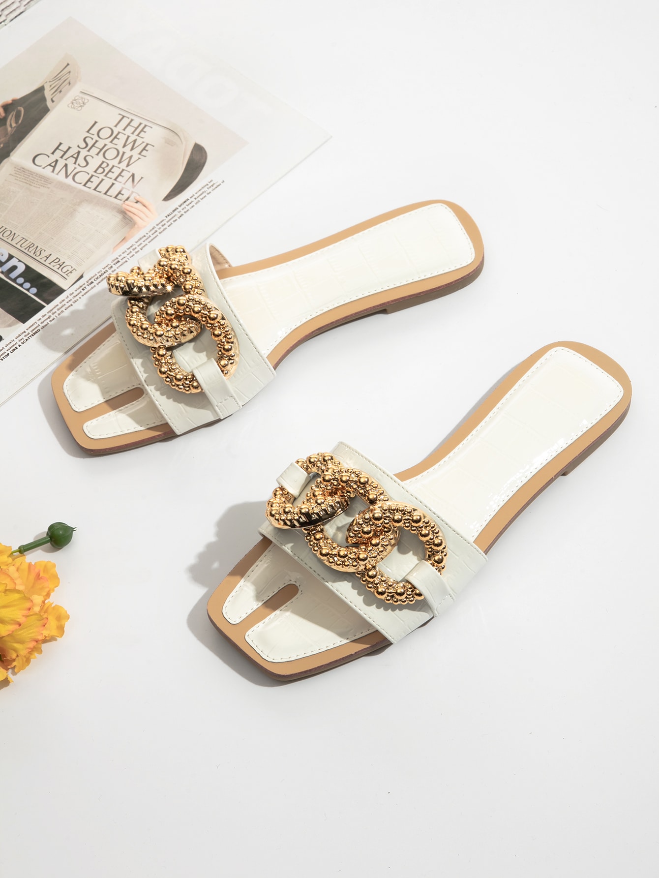 In White Women Flat Sandals