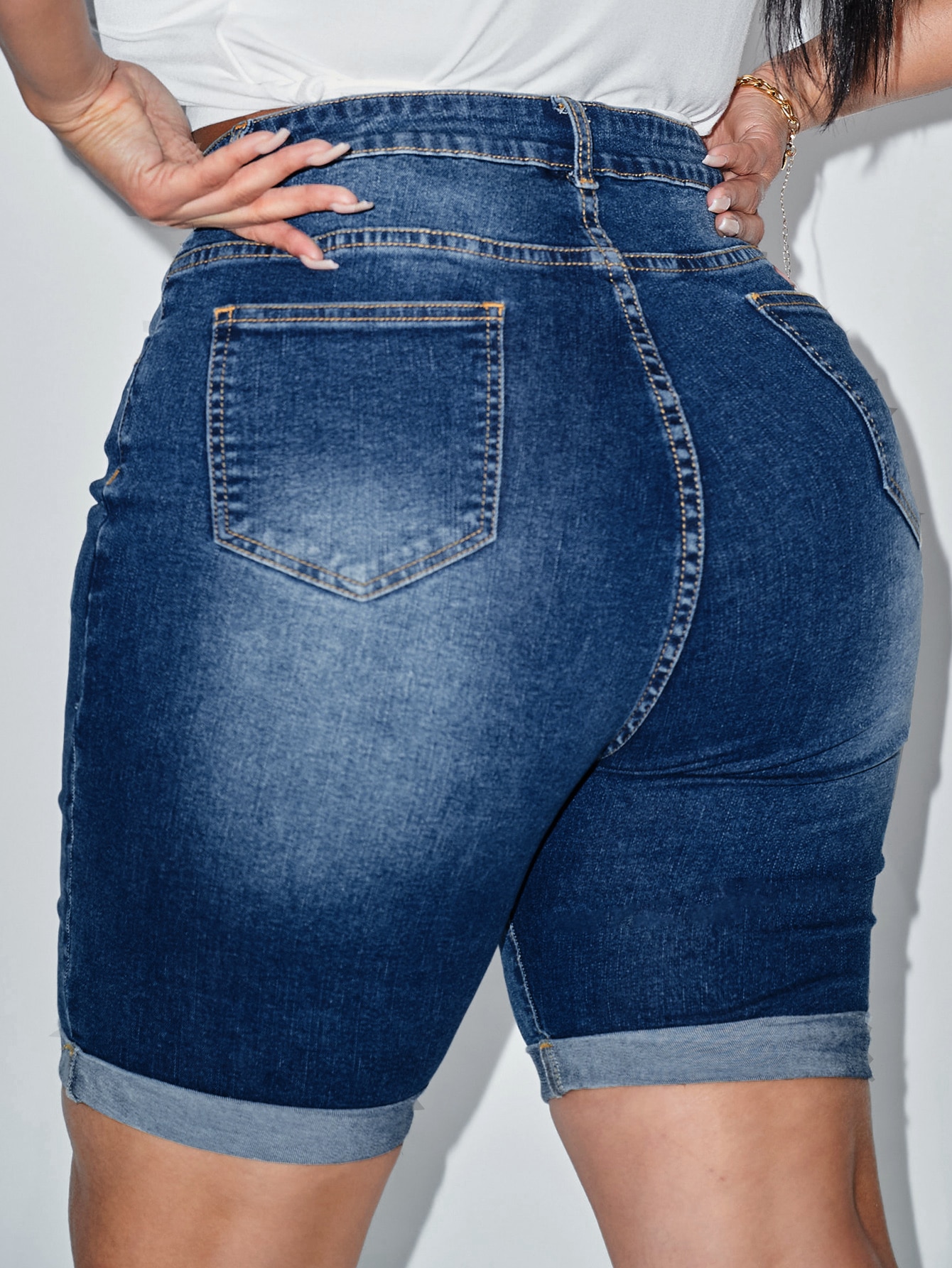 Plus Size Denim Shorts