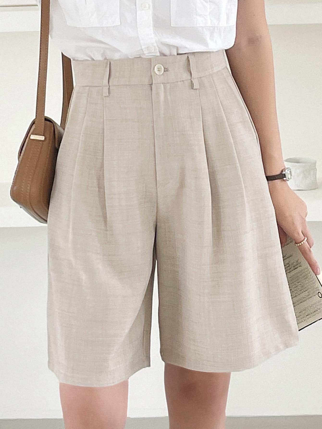 In Beige Women Shorts