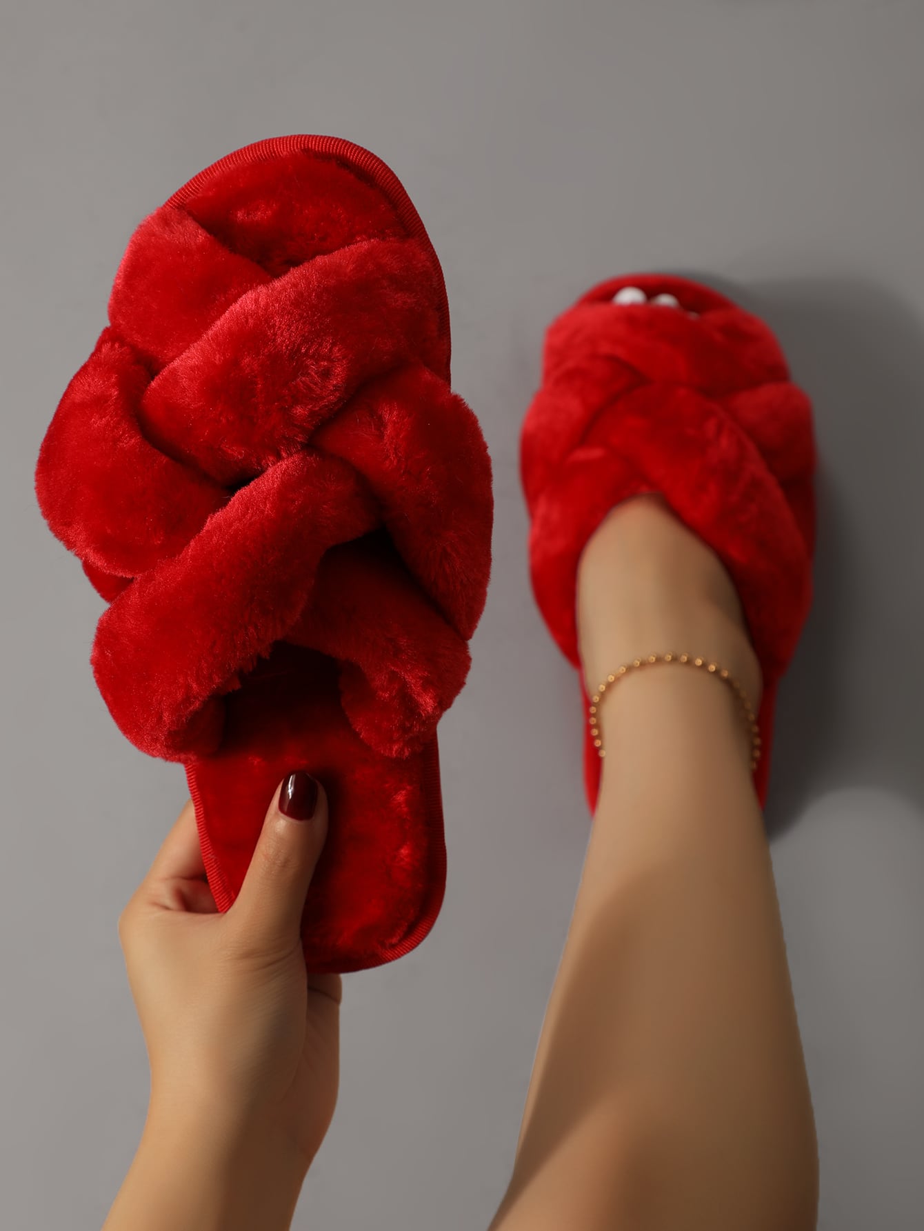 In Red Women Home Slippers