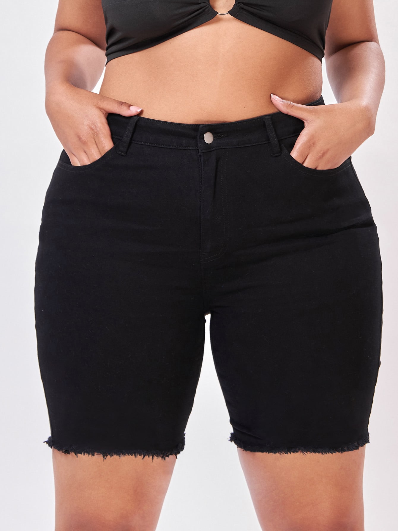 Plus Size Denim Shorts