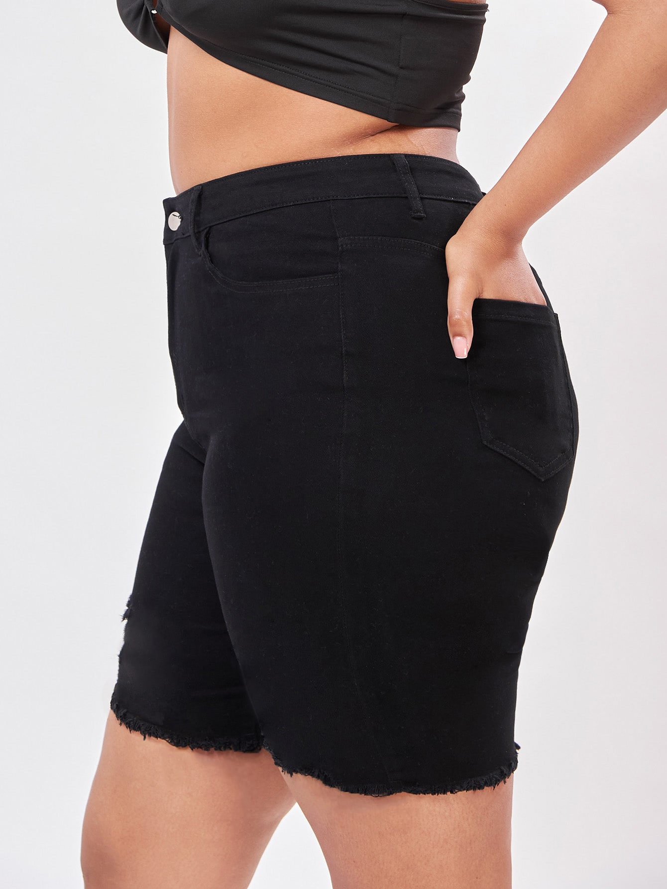 Plus Size Denim Shorts