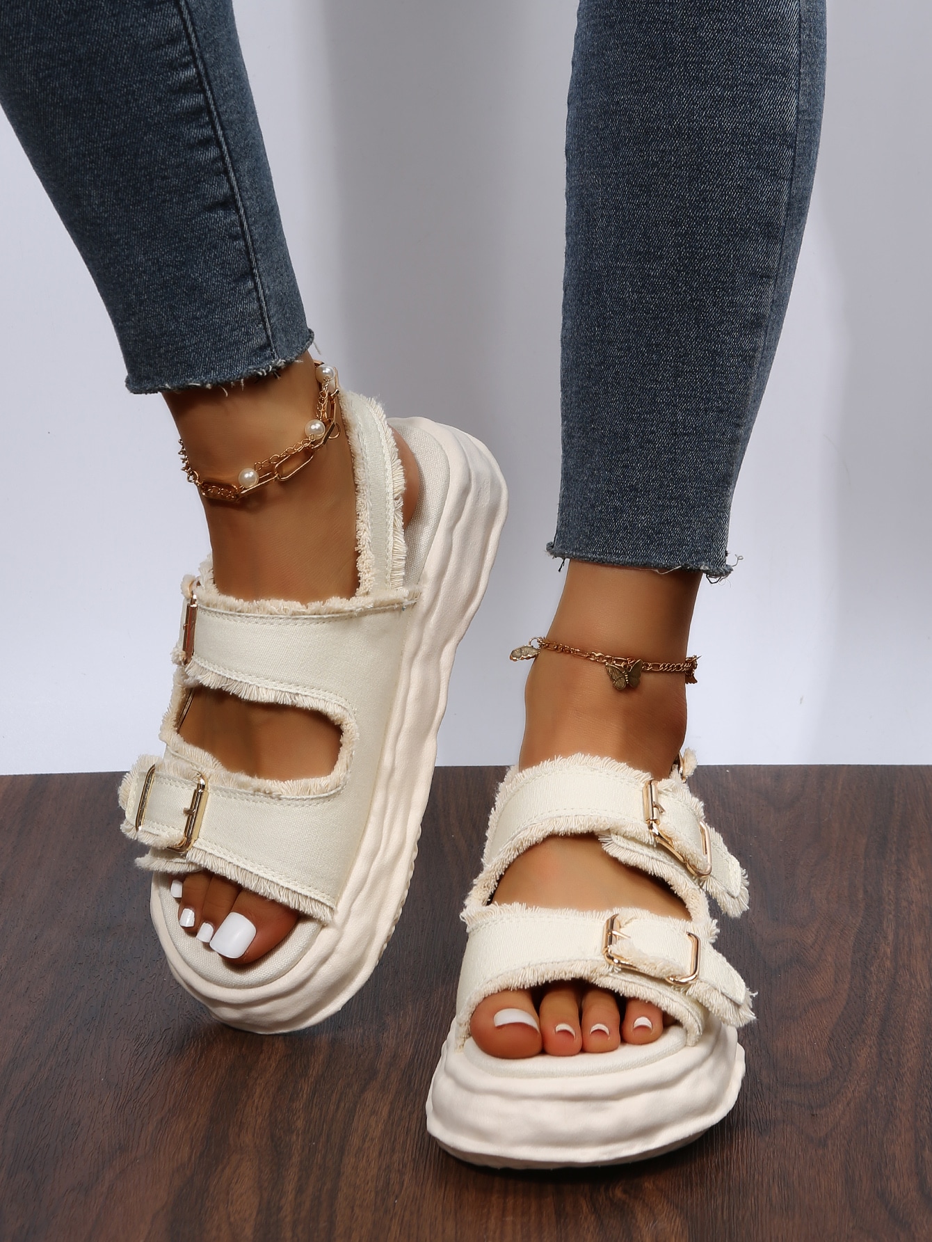 In Beige Women Platforms & Wedge Sandals