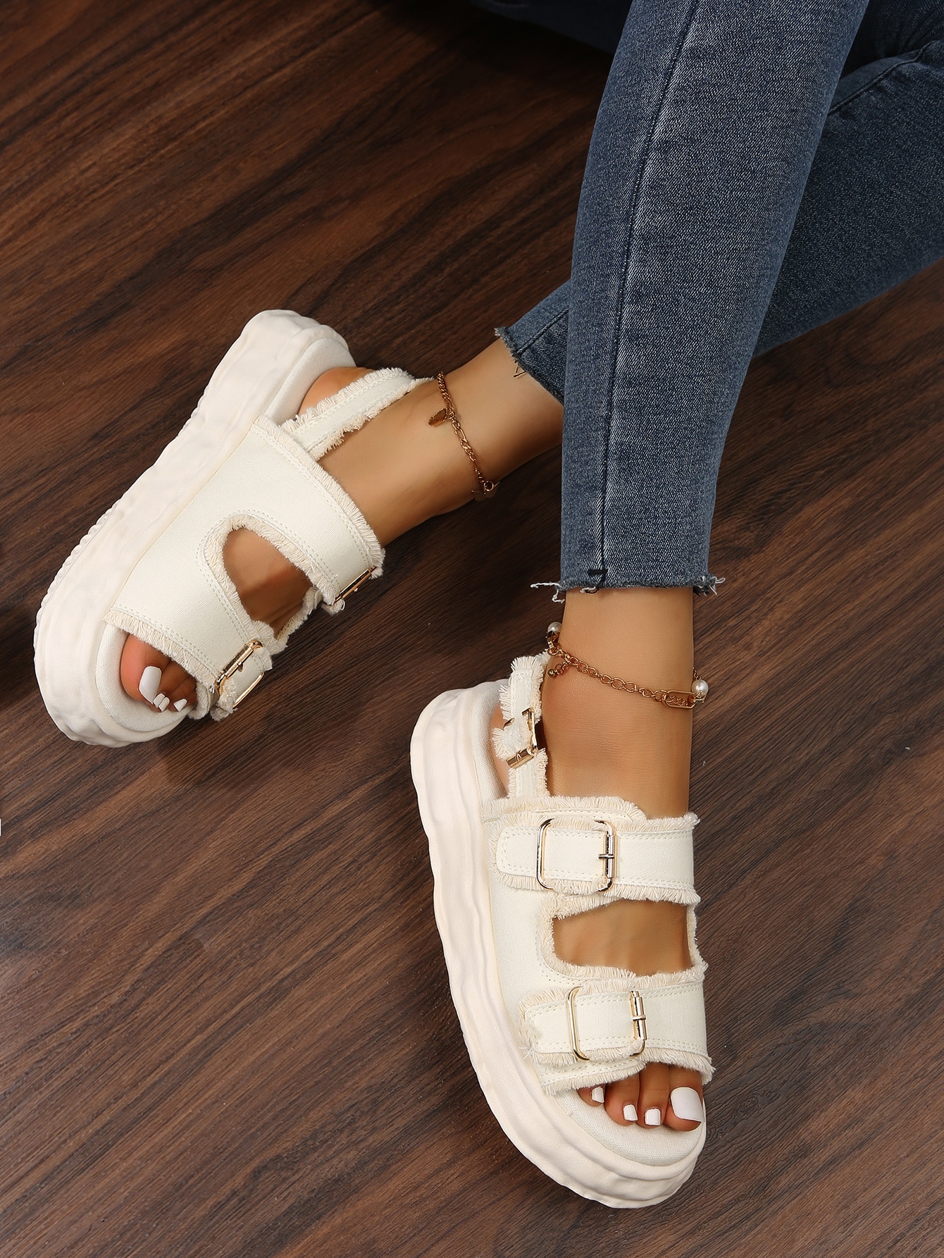 In Beige Women Platforms & Wedge Sandals