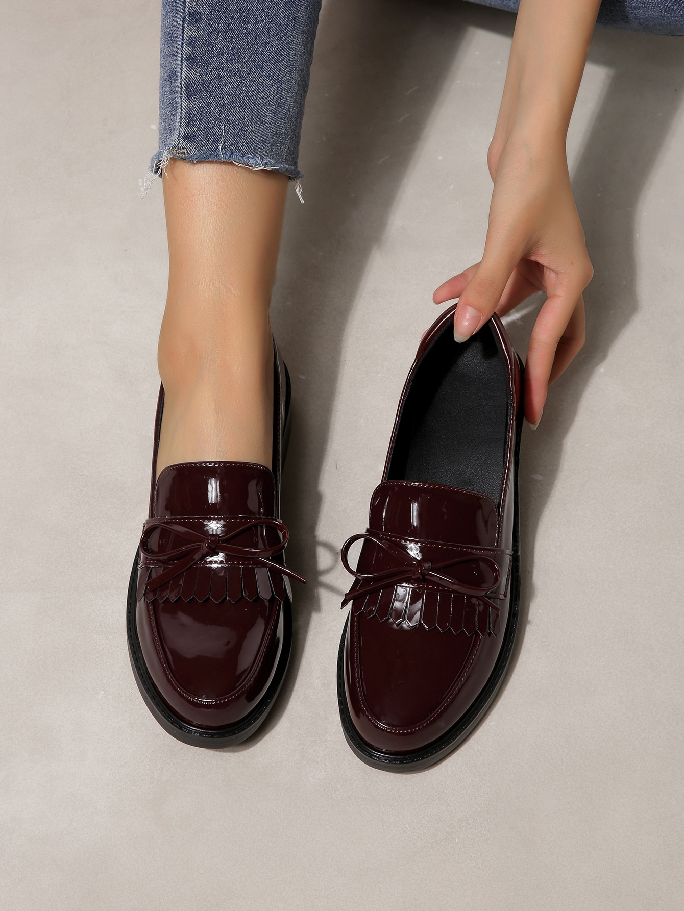 In Burgundy Women Flats