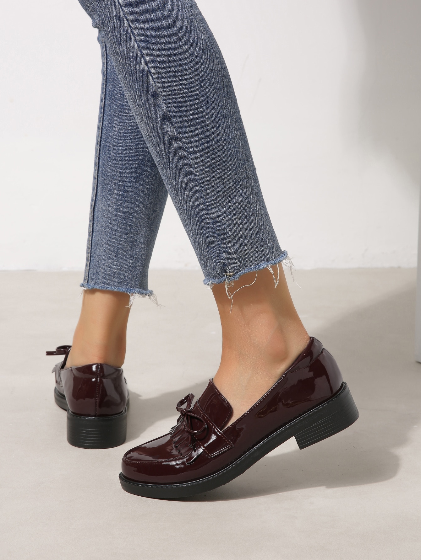 In Burgundy Women Flats