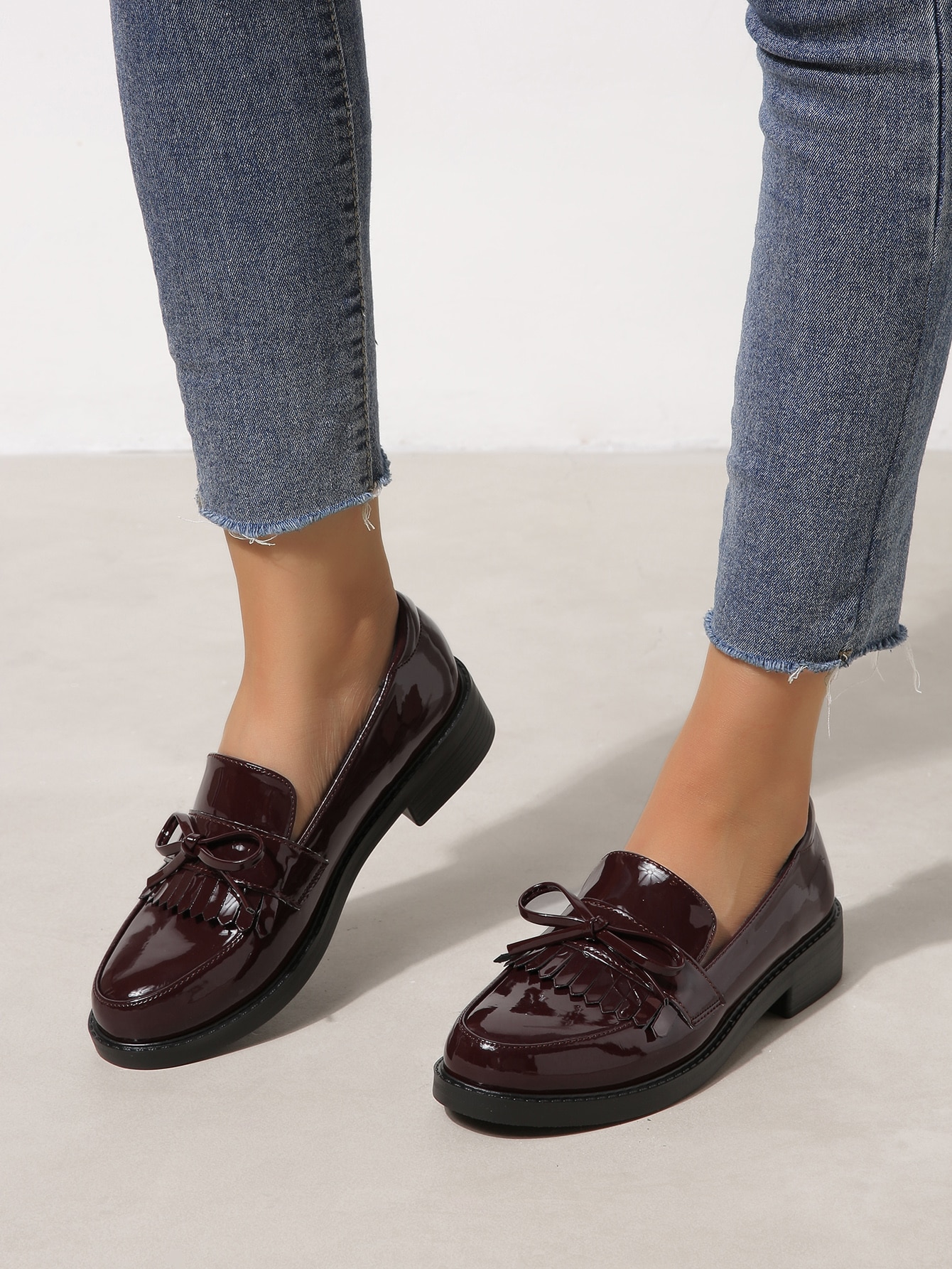 In Burgundy Women Flats