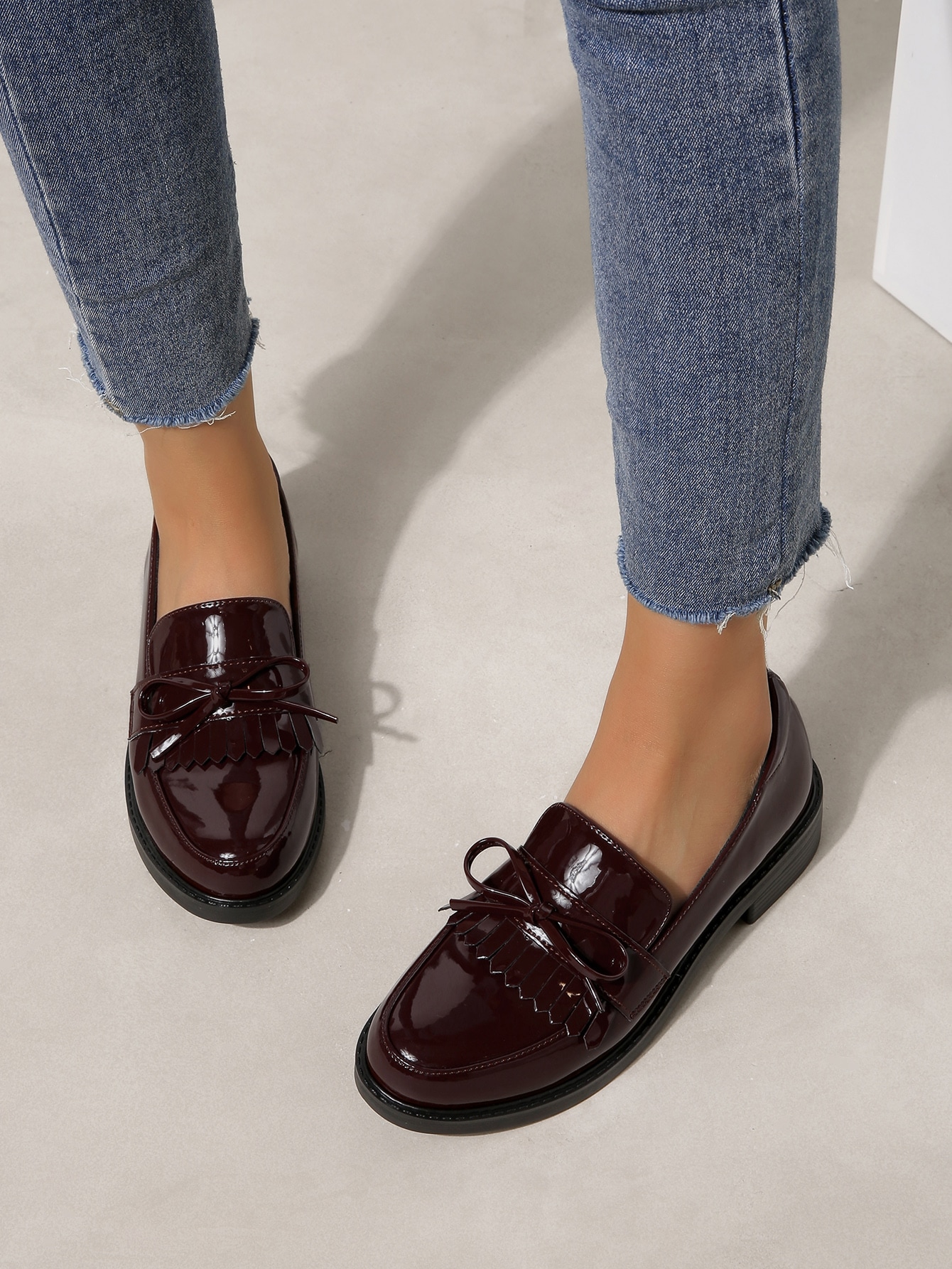 In Burgundy Women Flats