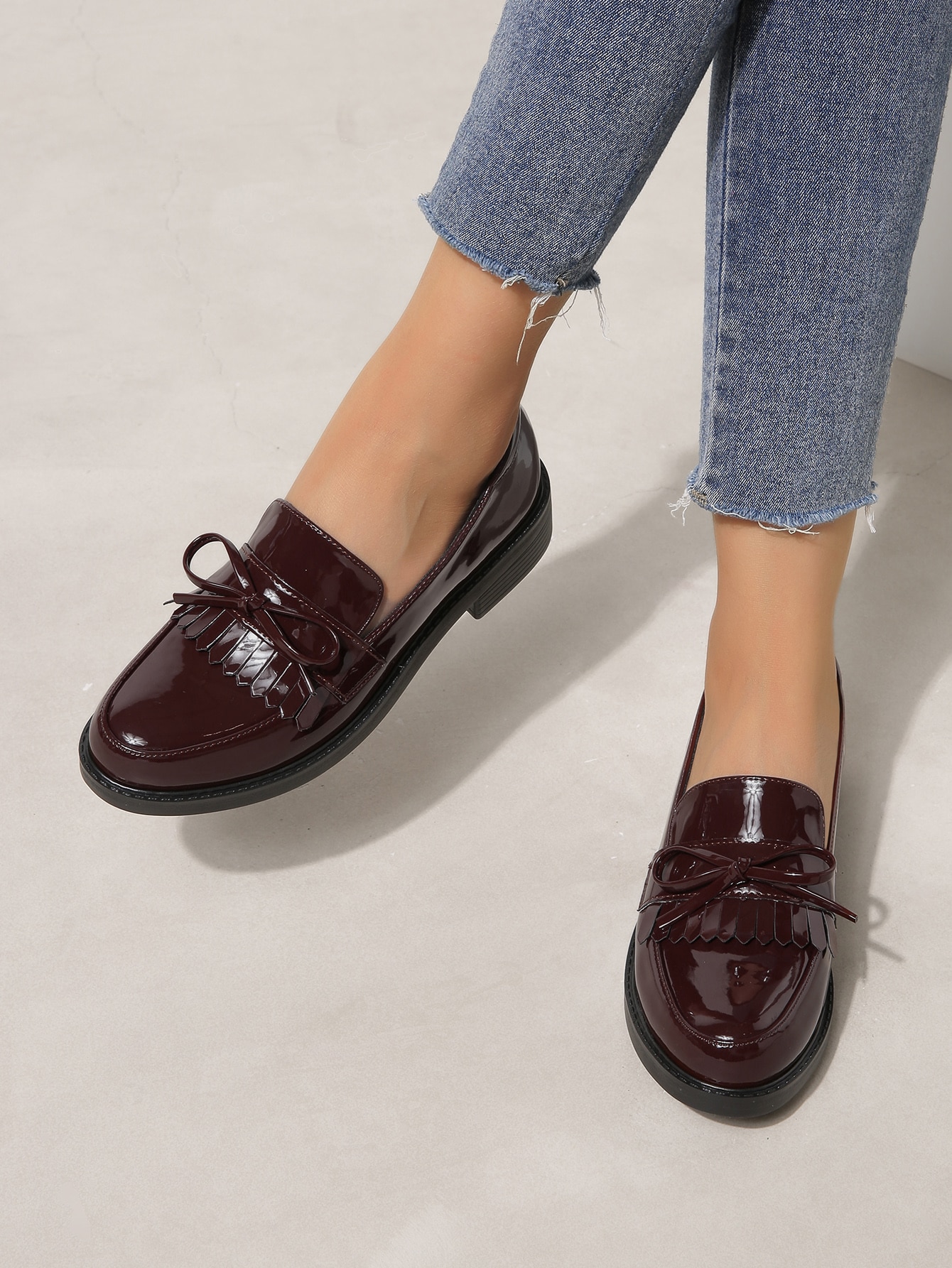 In Burgundy Women Flats