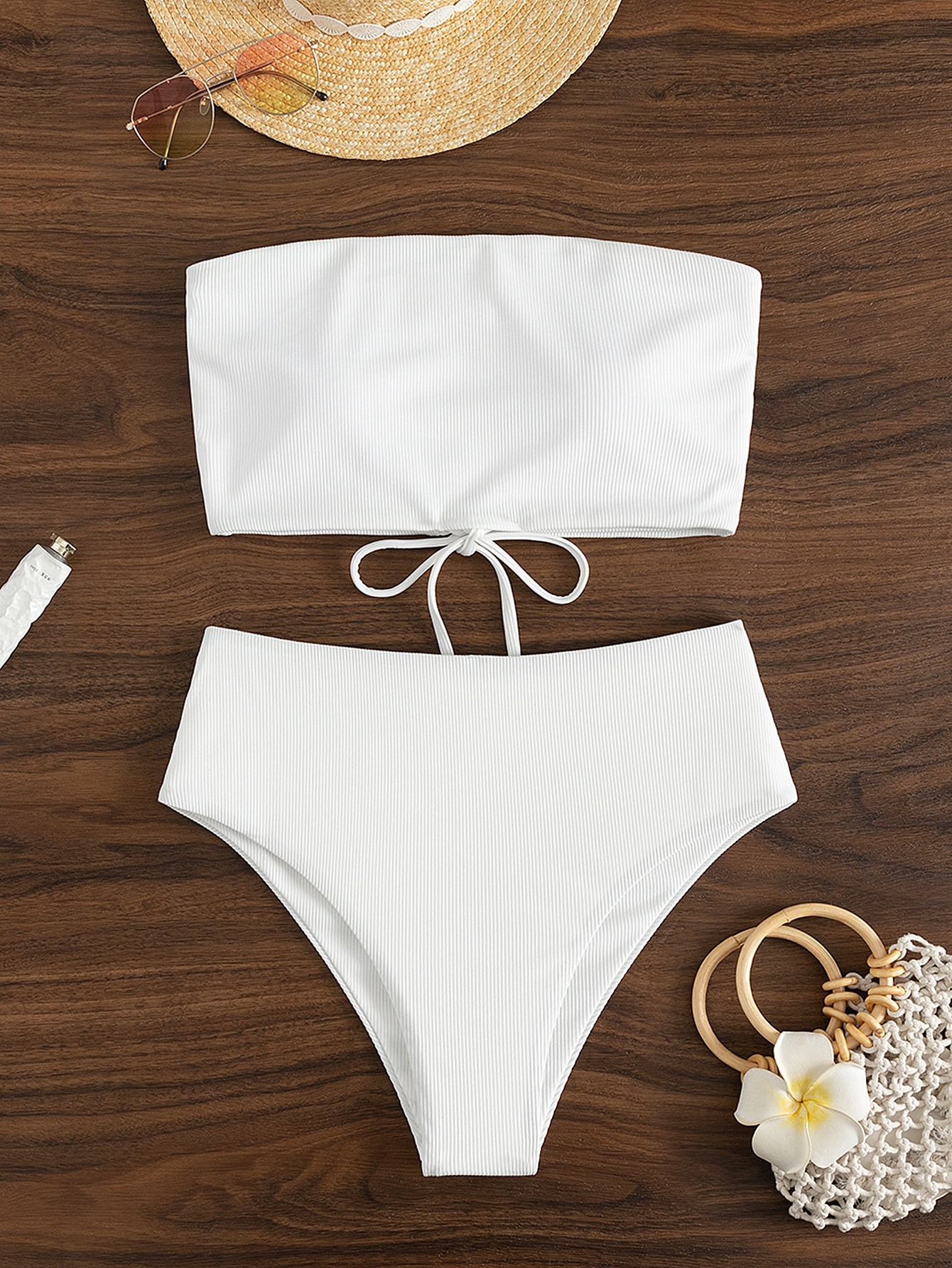 In White Women Bikini Sets