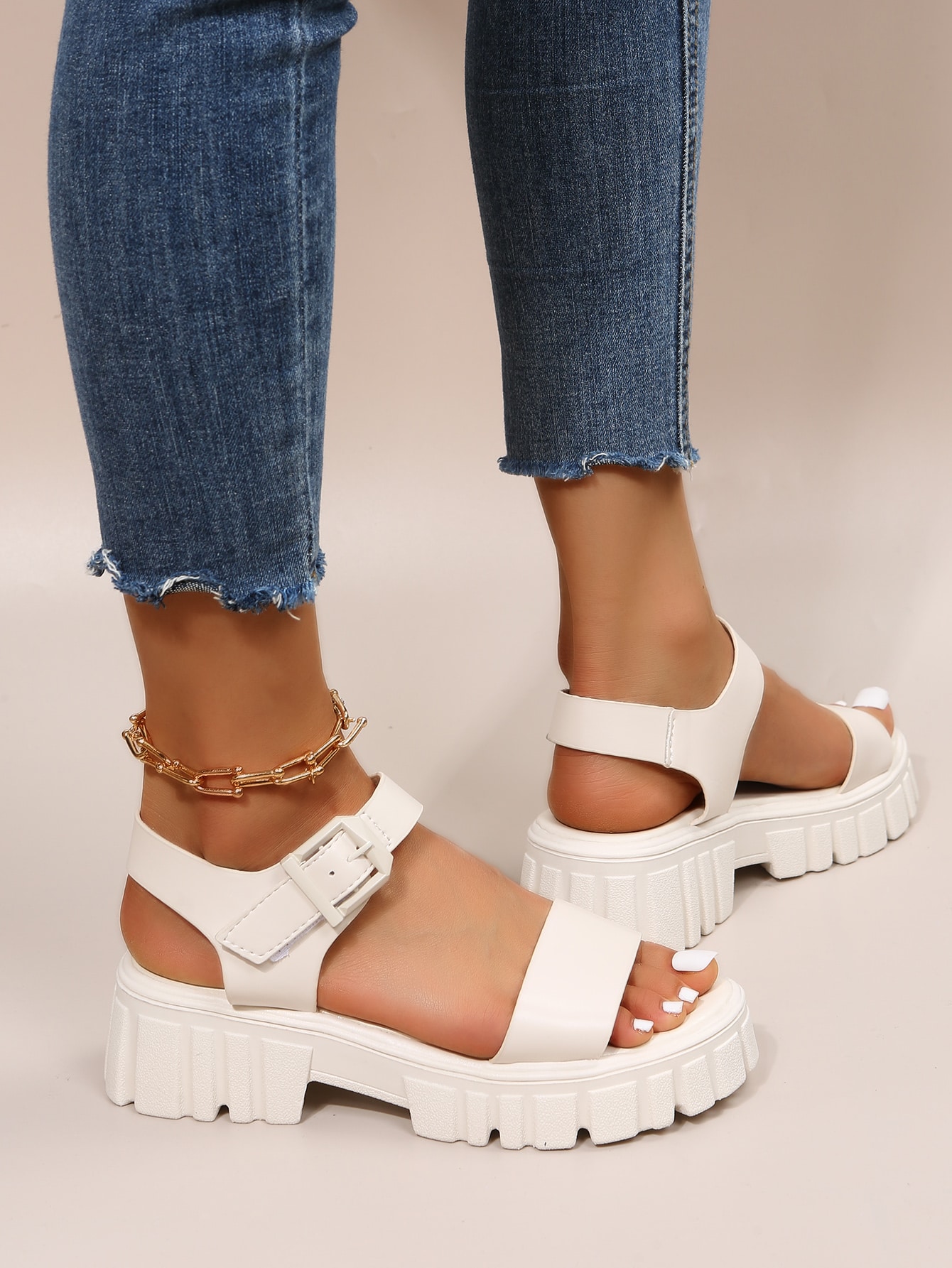 In Beige Women Platforms & Wedge Sandals