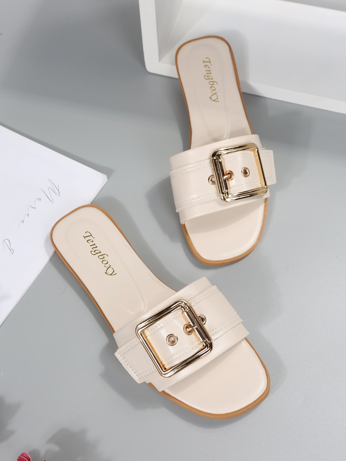 In Beige Women Flat Sandals