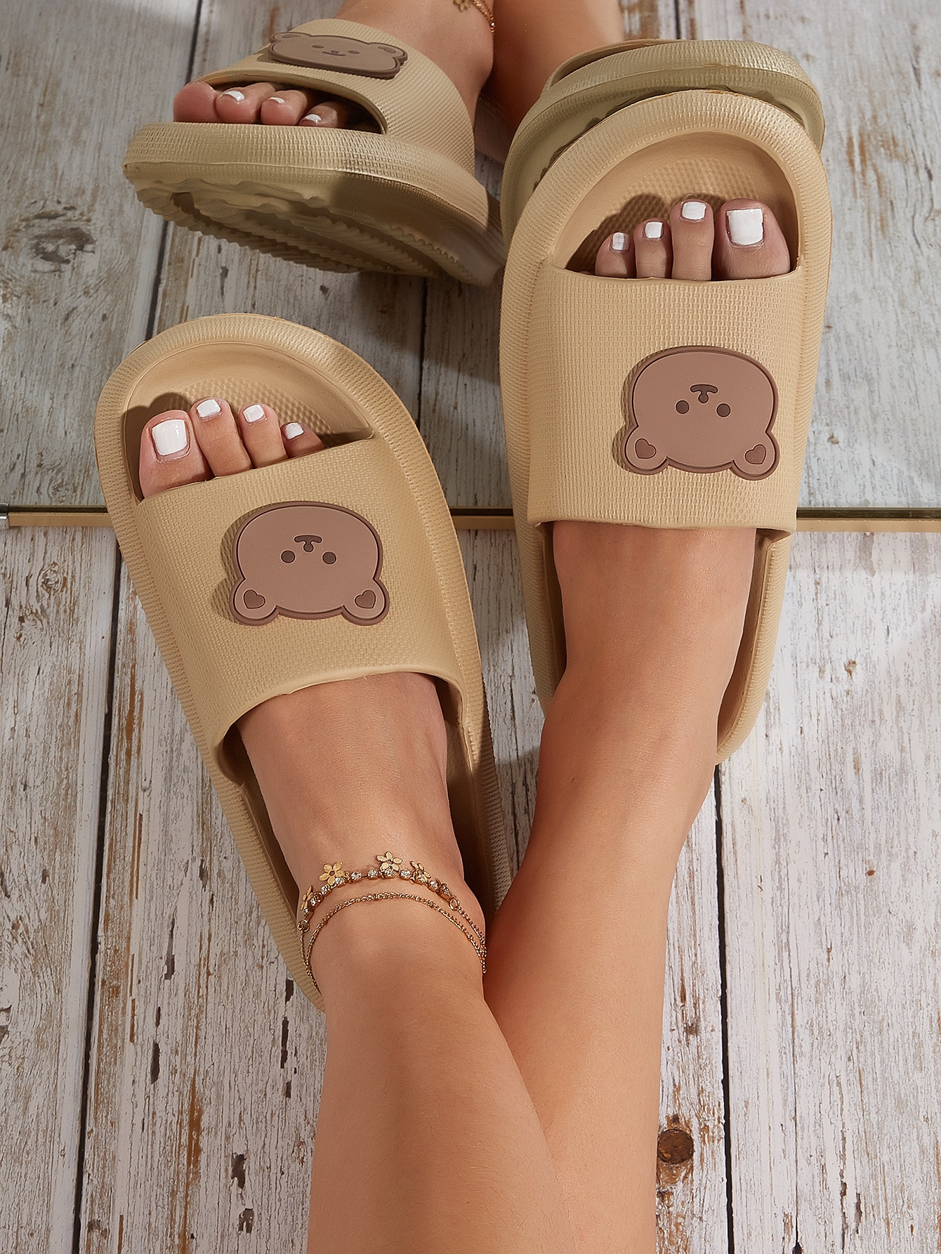 In Khaki Women Slides