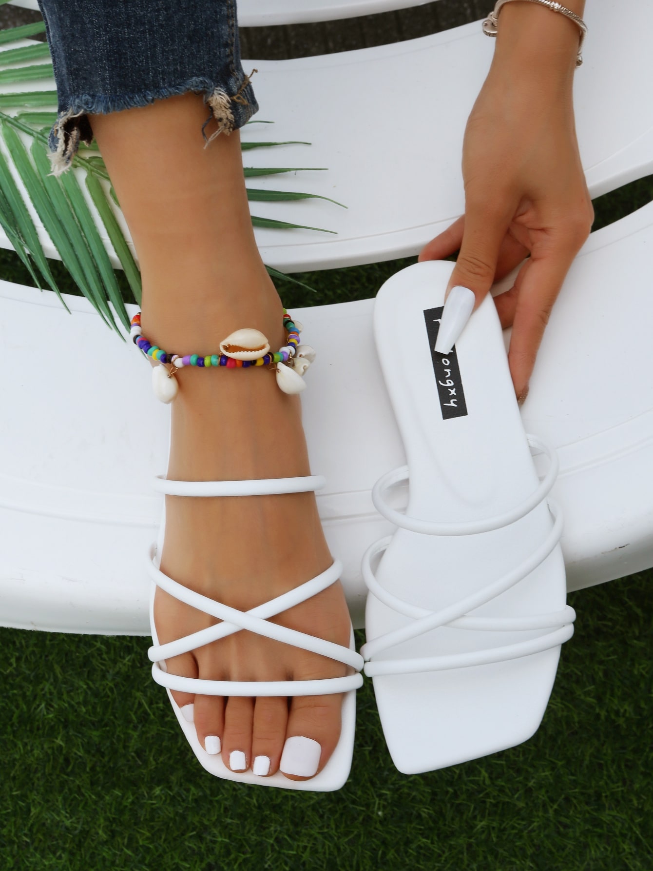 In White Women Flat Sandals