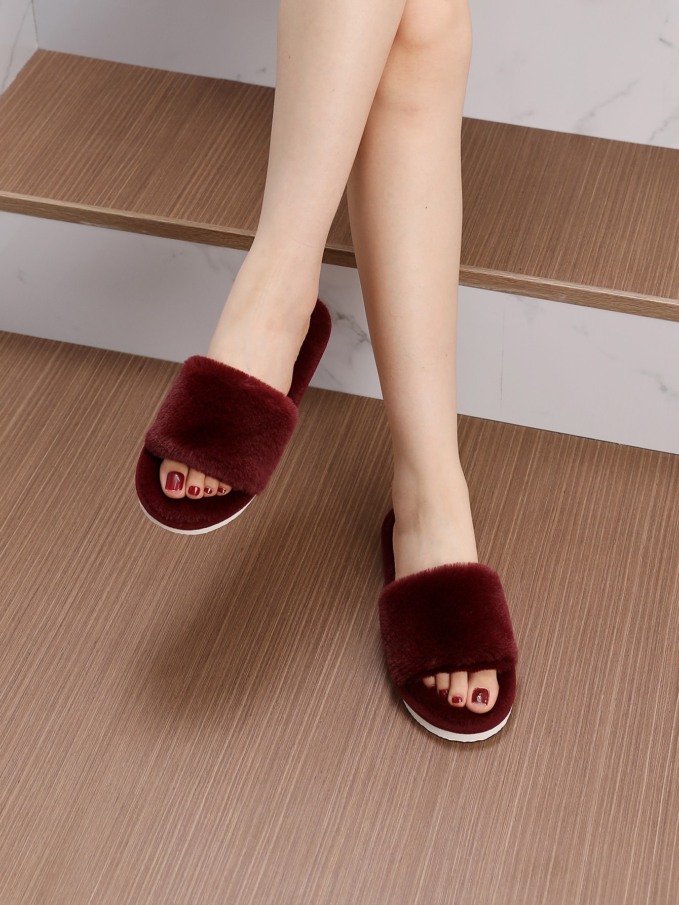 In Burgundy Women Shoes