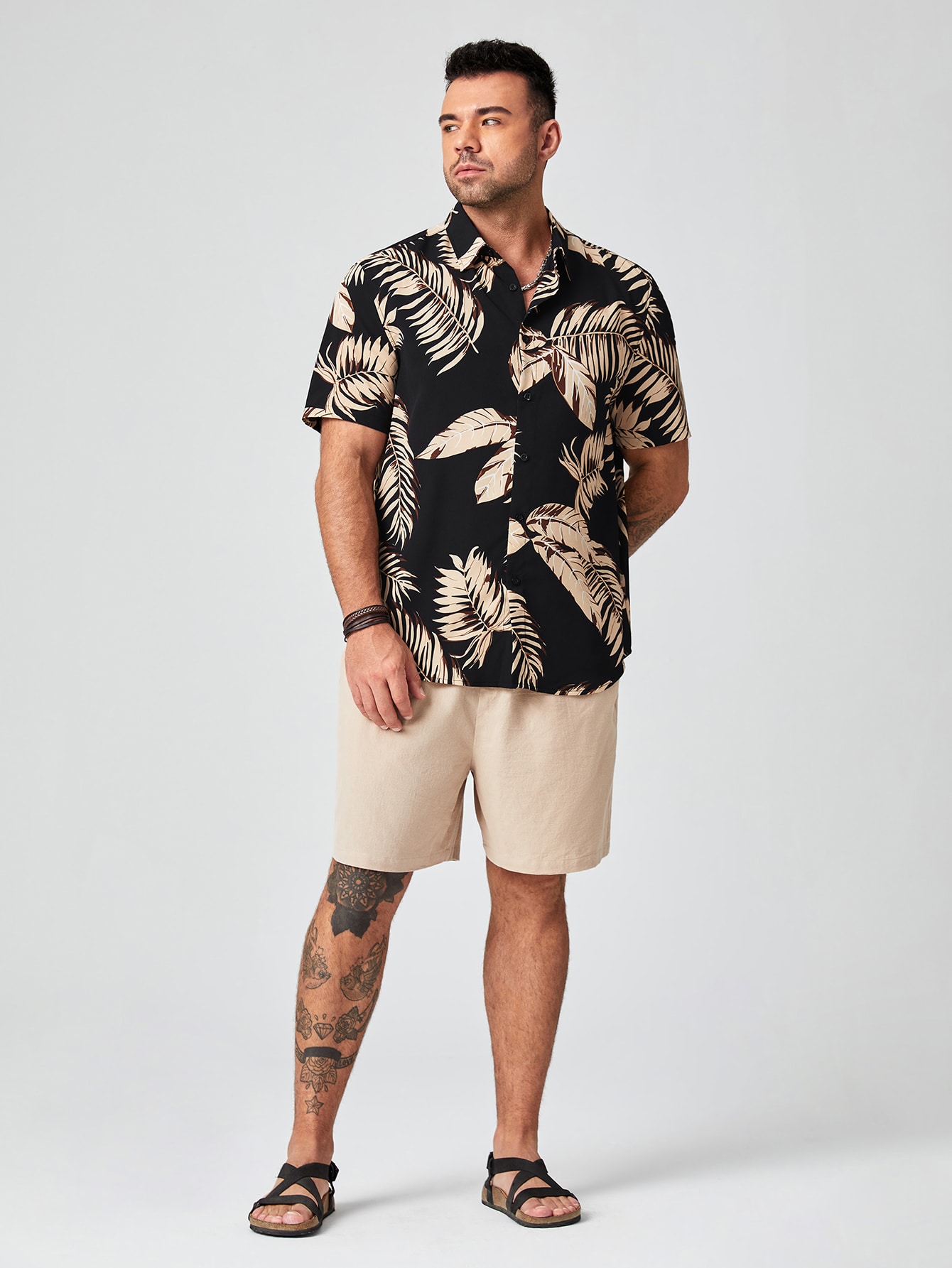 Men Plus Size Shirt Co-ords