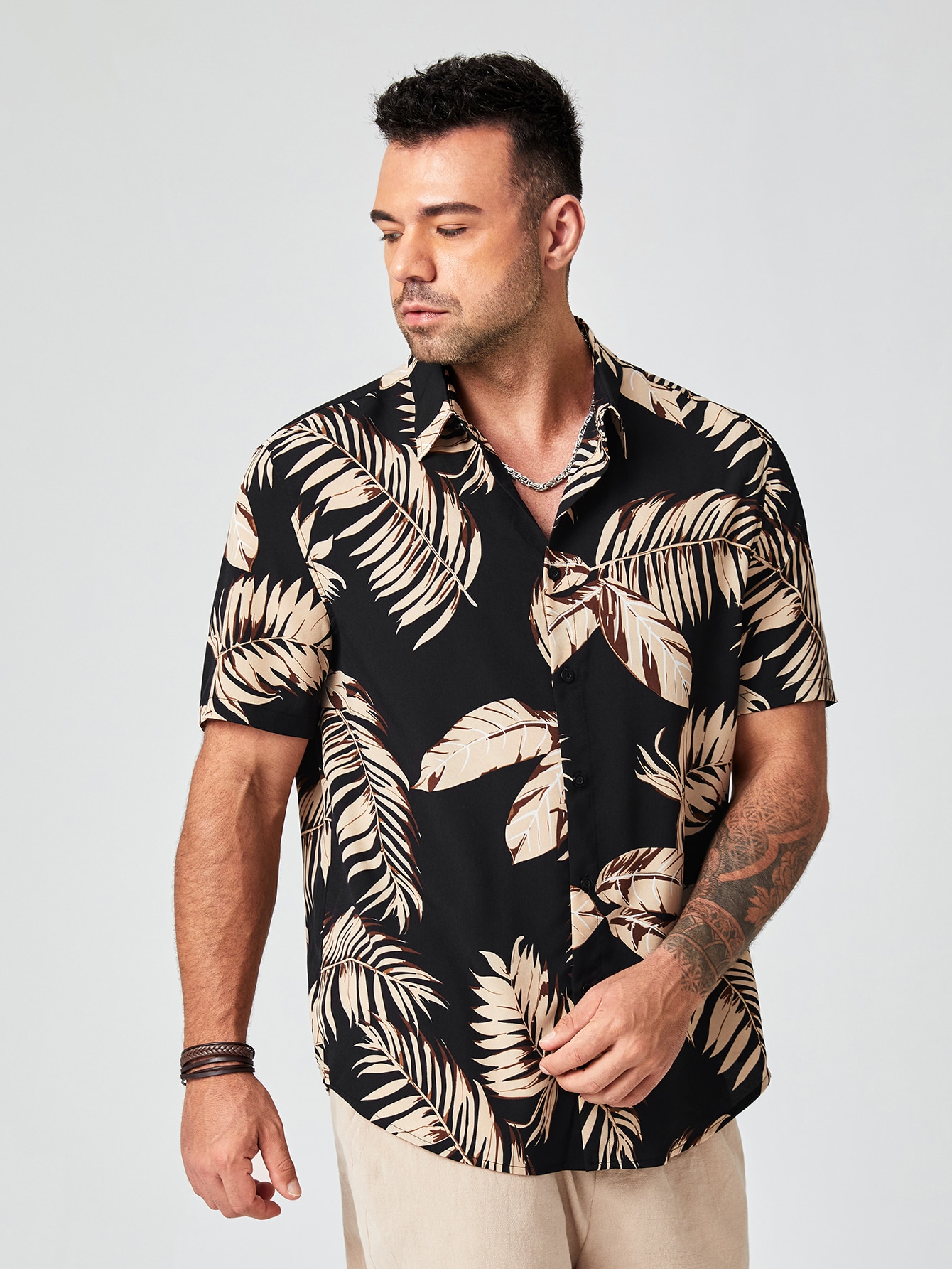 Men Plus Size Shirt Co-ords