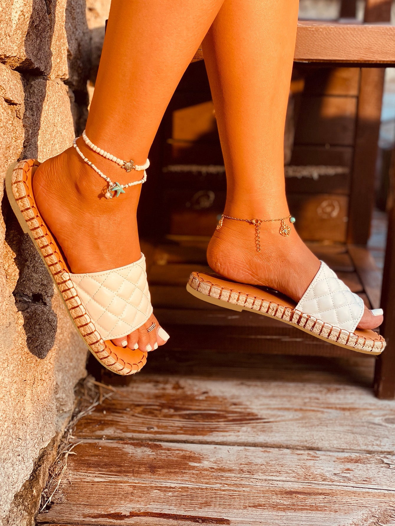 In White Women Flat Sandals