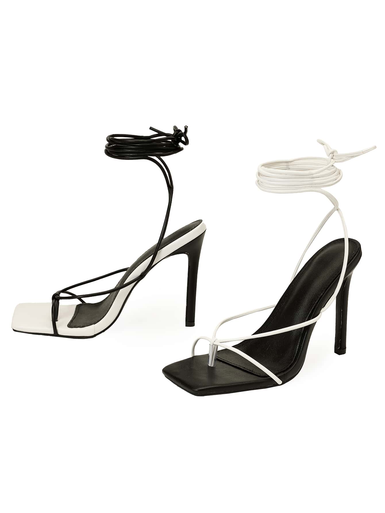 In Black and White Women Sandals