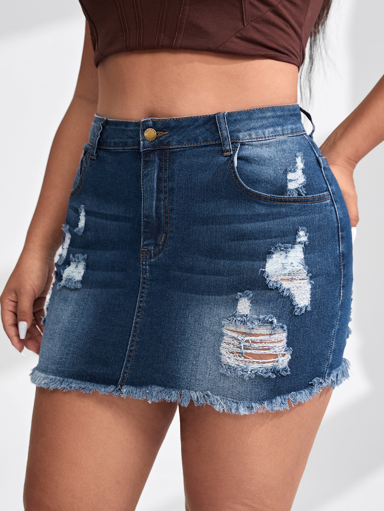 Plus Size Denim Skirts