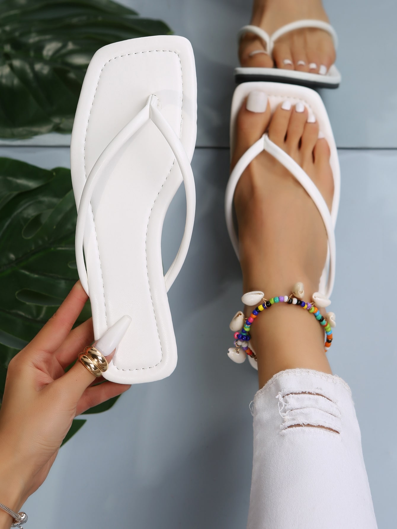 In White Women Flat Sandals