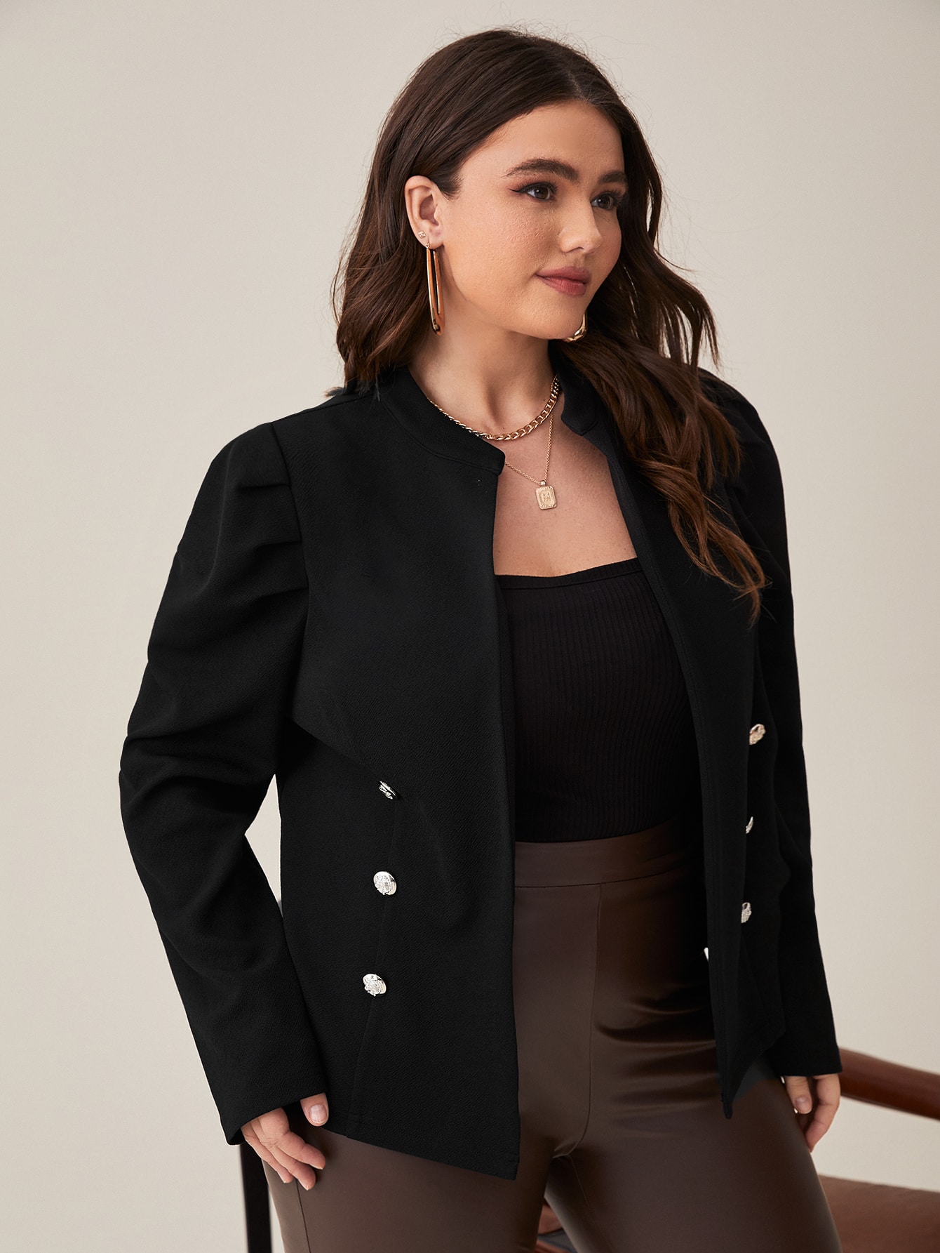 In Black Plus Size Jackets