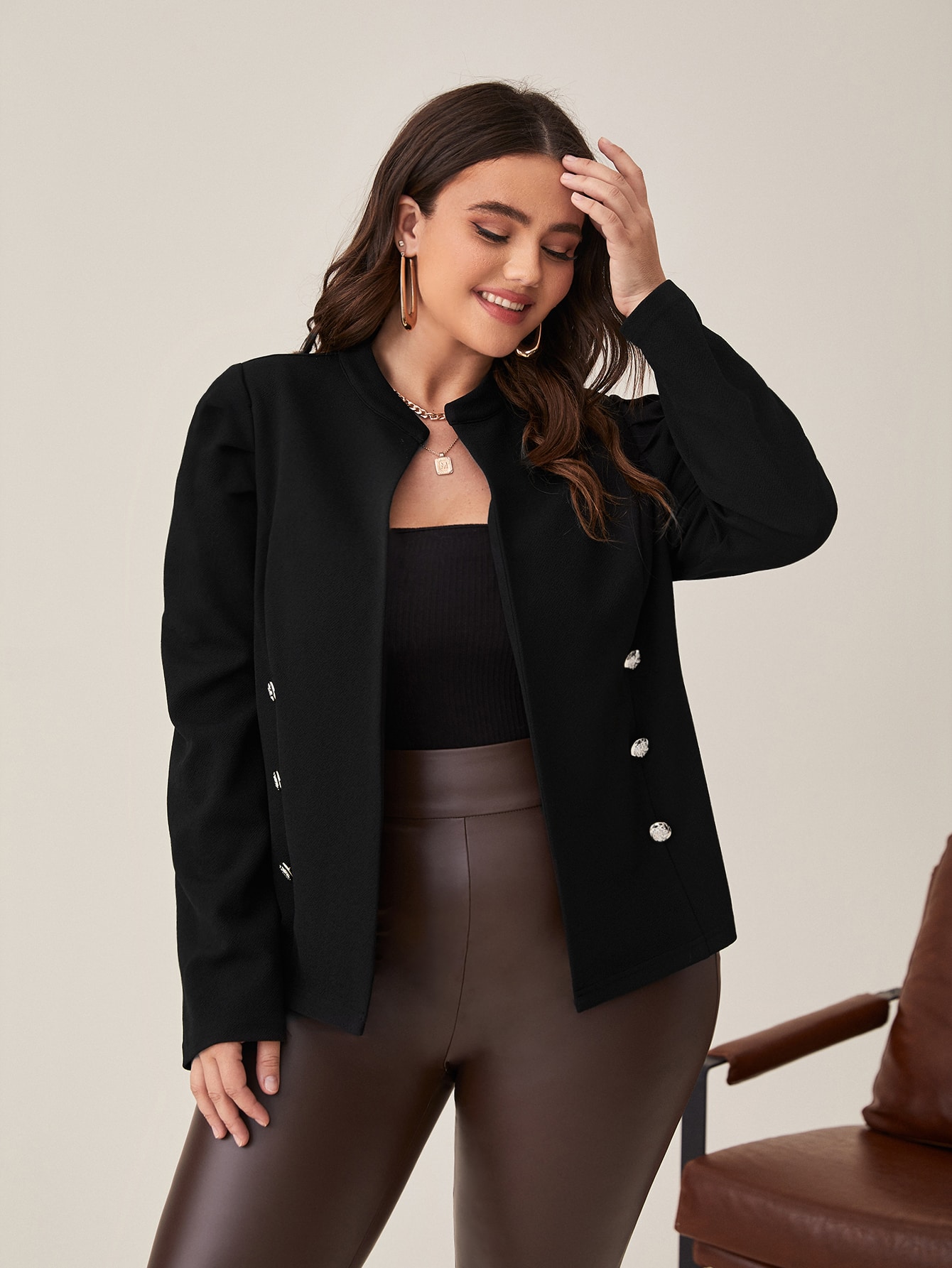 In Black Plus Size Jackets