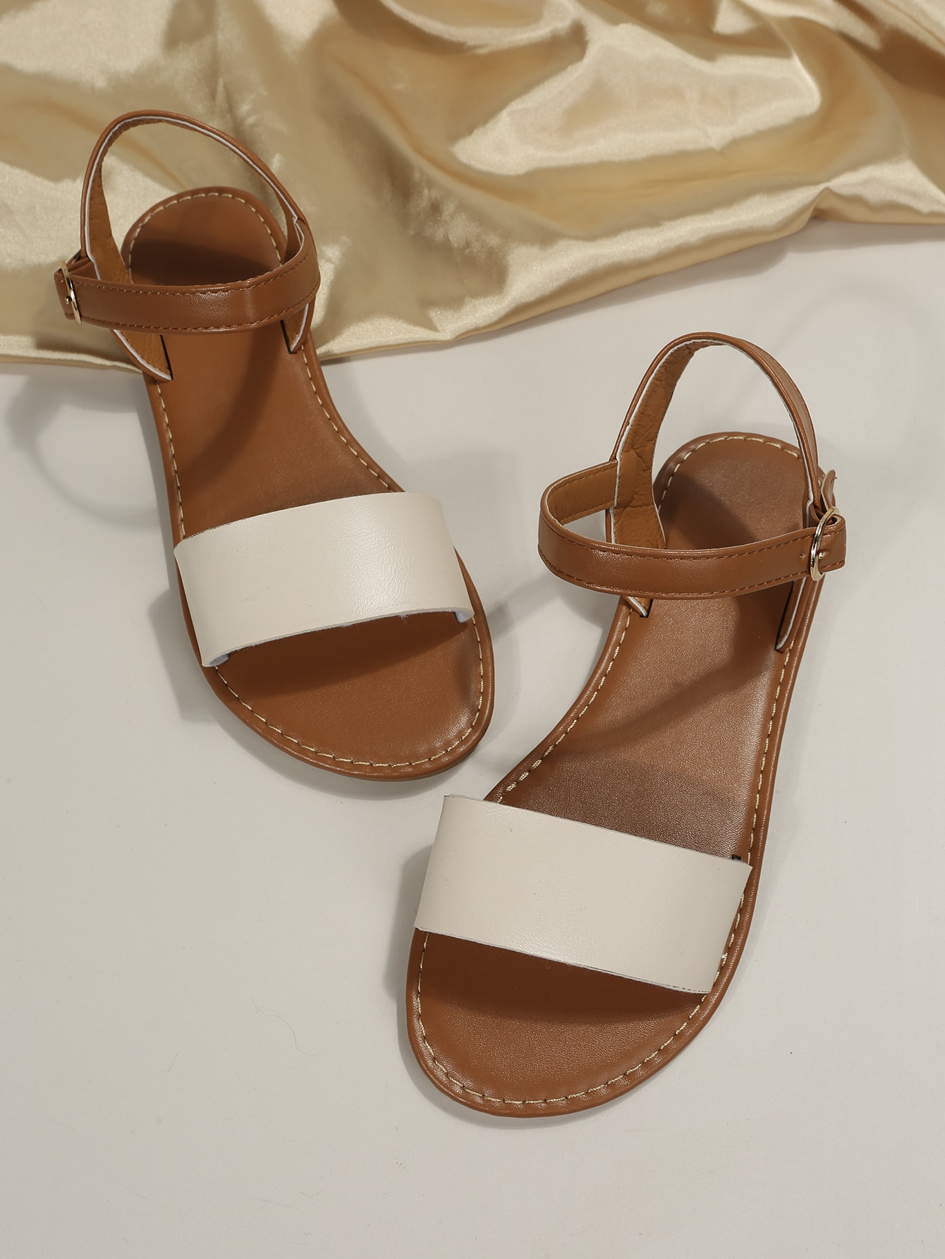 In Beige Women Flat Sandals