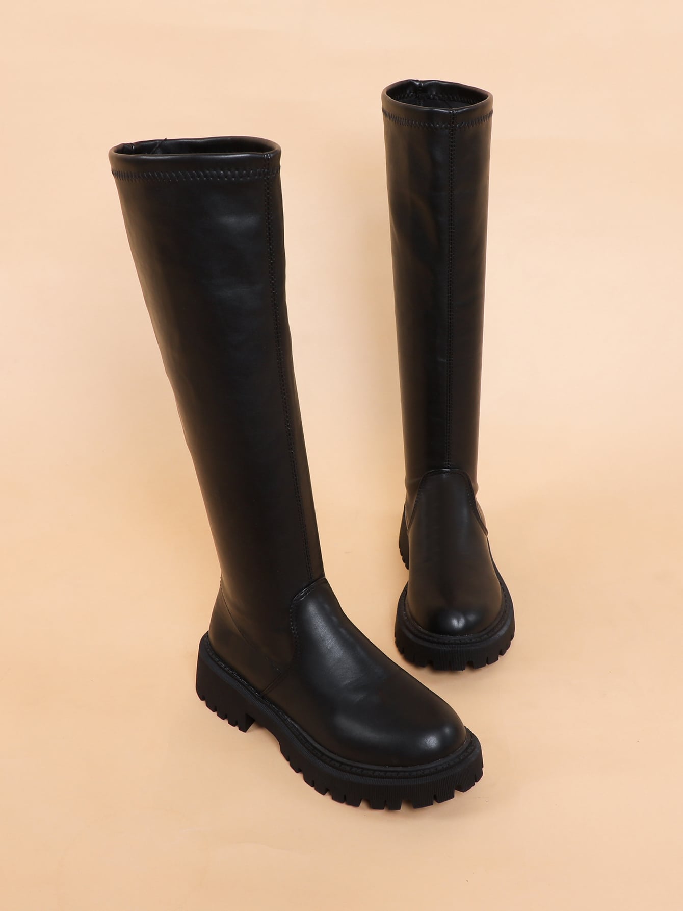 In Black Women Mid-Calf Boots